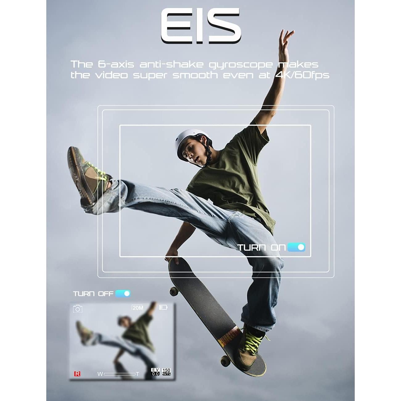 Cámara de Acción Apexcam X60 Pro 4K 60FPS EIS 20MP Impermeable