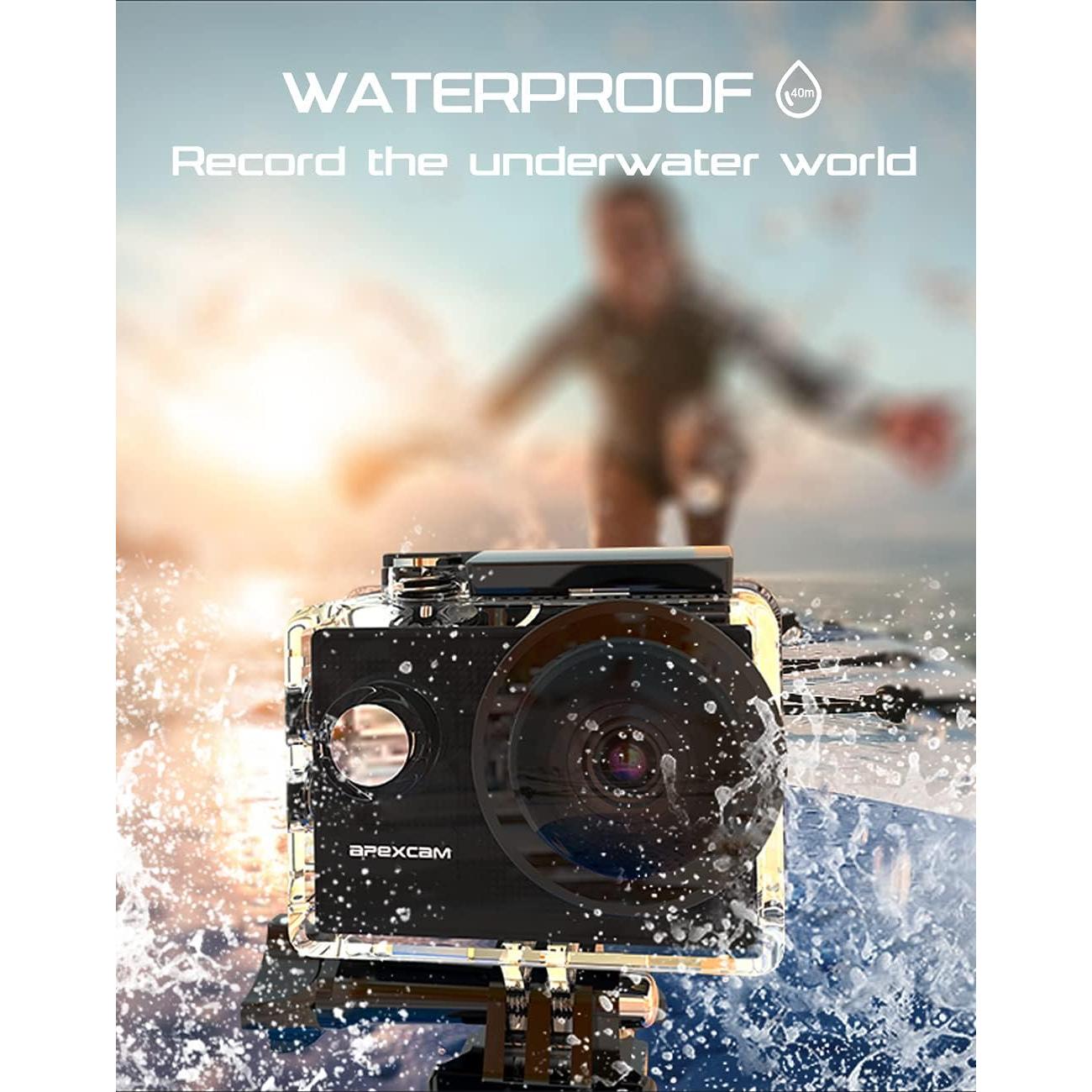 Cámara de Acción Apexcam X60 Pro 4K 60FPS EIS 20MP Impermeable