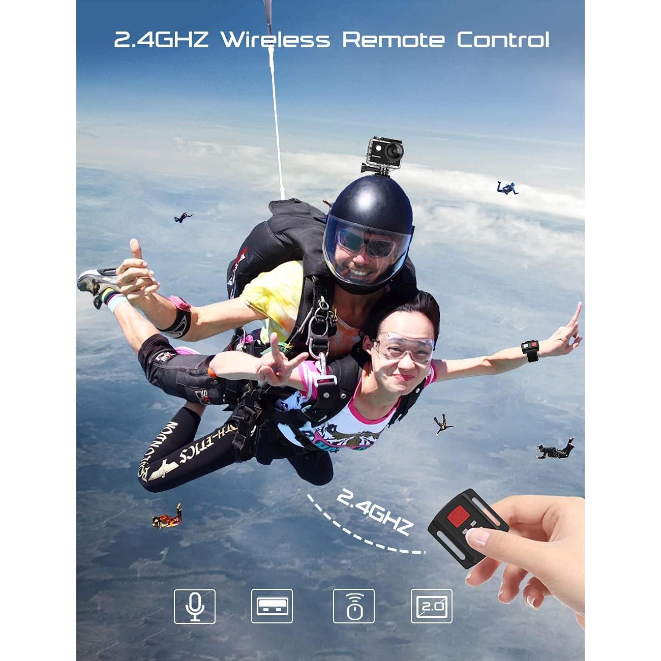 Cámara de Acción Apexcam X60 Pro 4K 60FPS EIS 20MP Impermeable