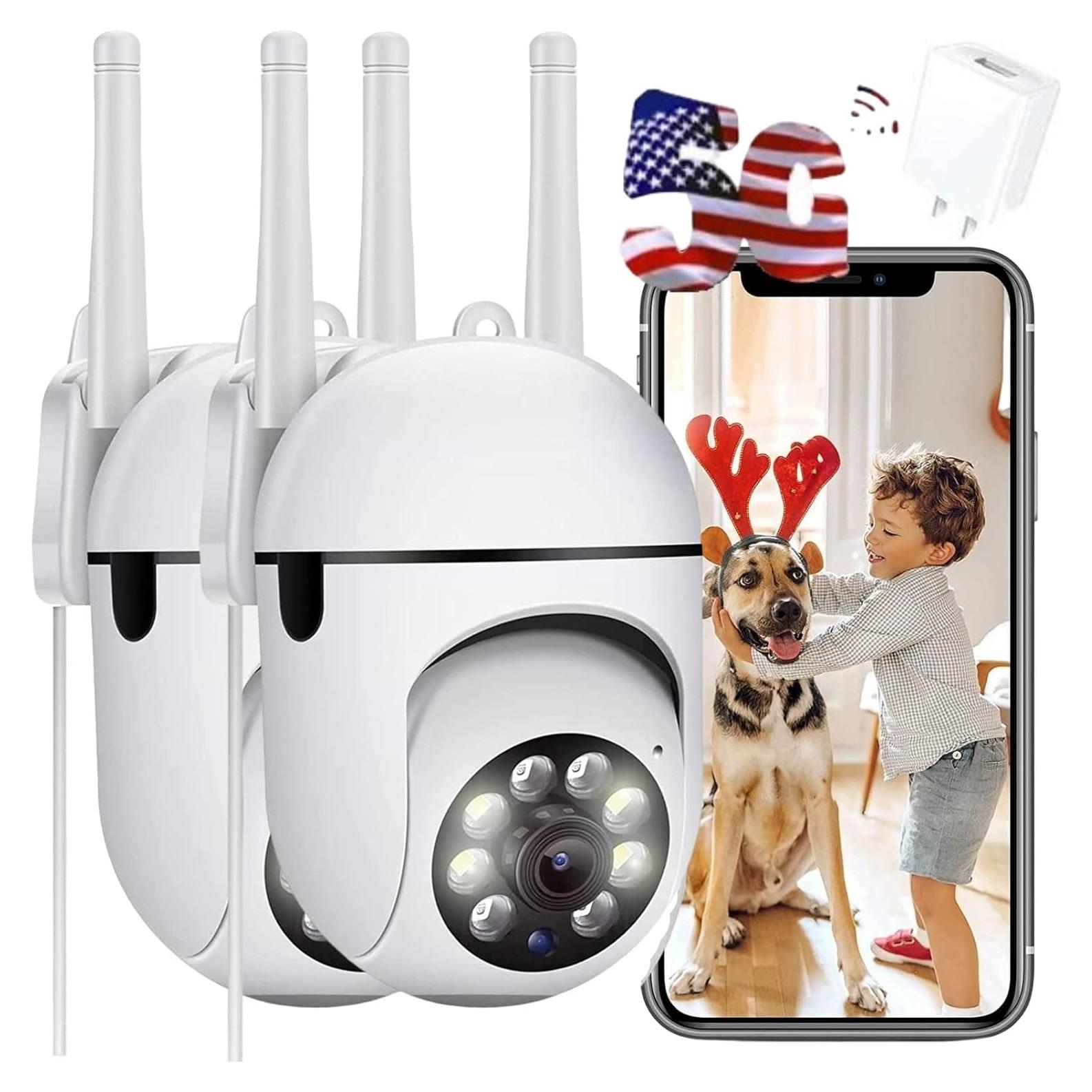 Cámaras de Seguridad WiFi KUNTLEY 1080P Domo 360° con Audio