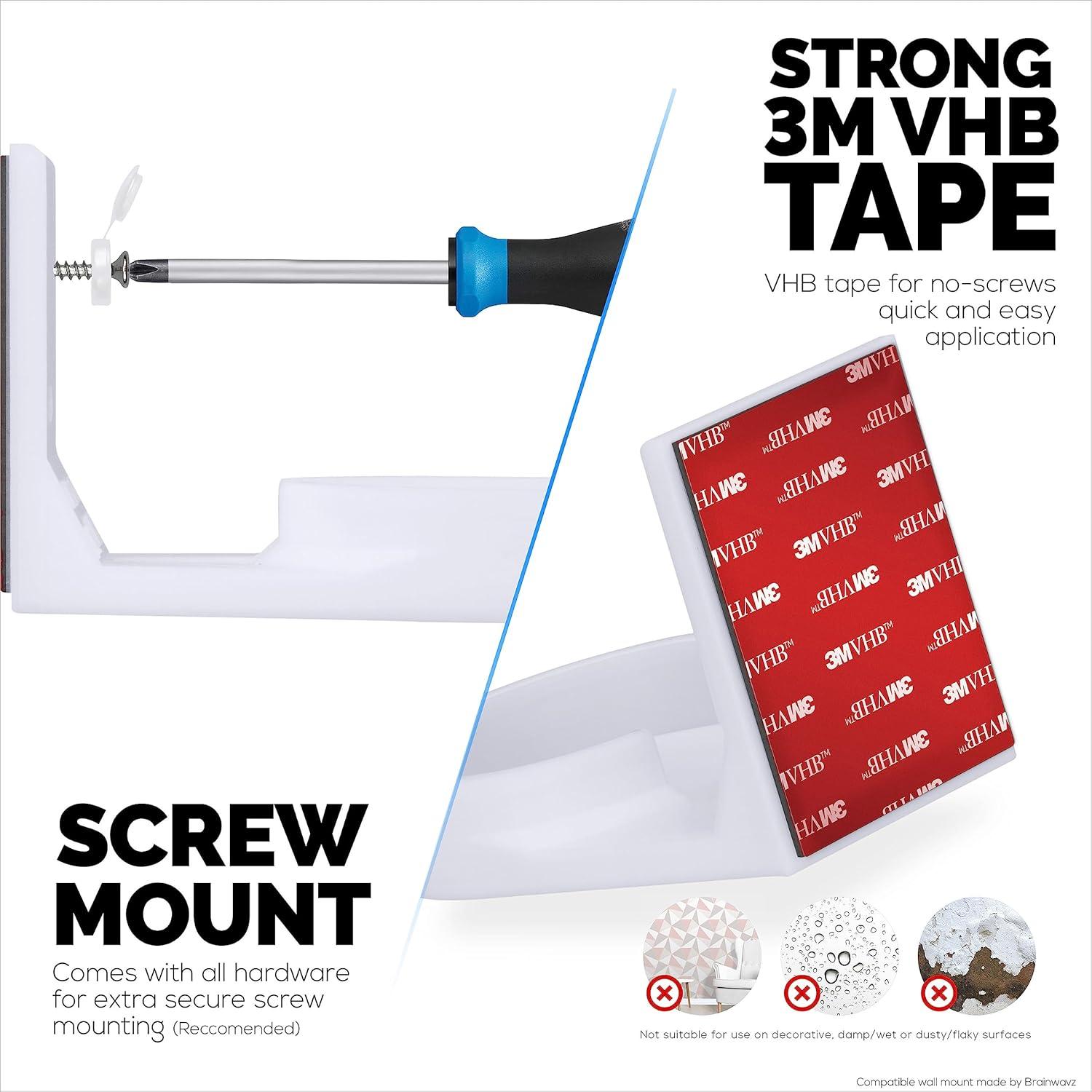 Wall Mount for YI Dome Guard Pet & Baby Indoor Camera, Easy to Install Adhesive Holder Bracket, Reduce Blind Spots & Clutter, Adhesive & Screw-in Mounting - (White)