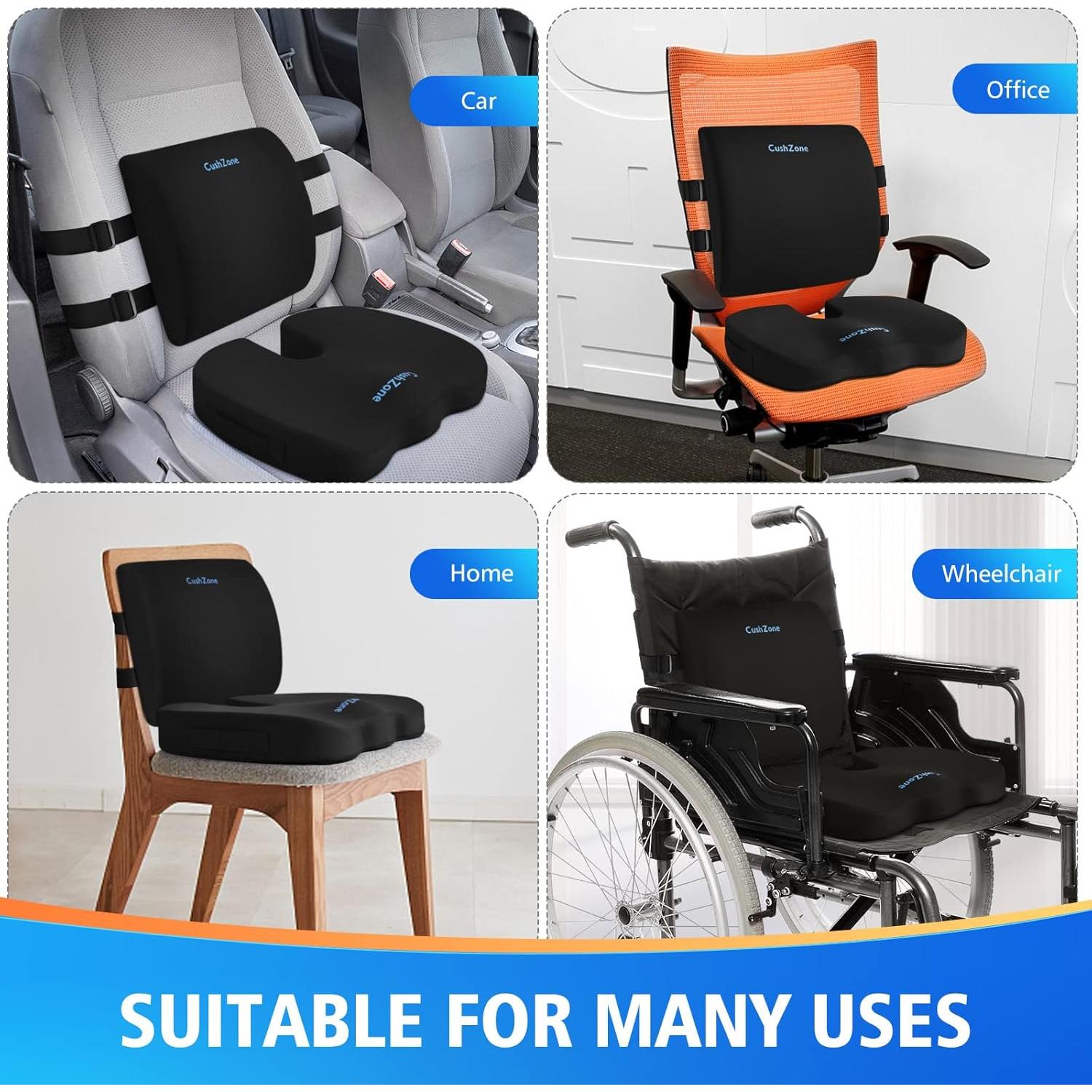 Cojín de Asiento CushZone con Soporte Lumbar Ajustable