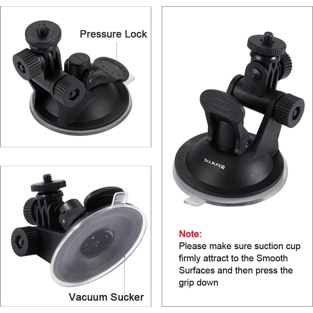 Soporte de Ventosa PULUZ para GoPro y Teléfonos - Ajustable 6.8cm
