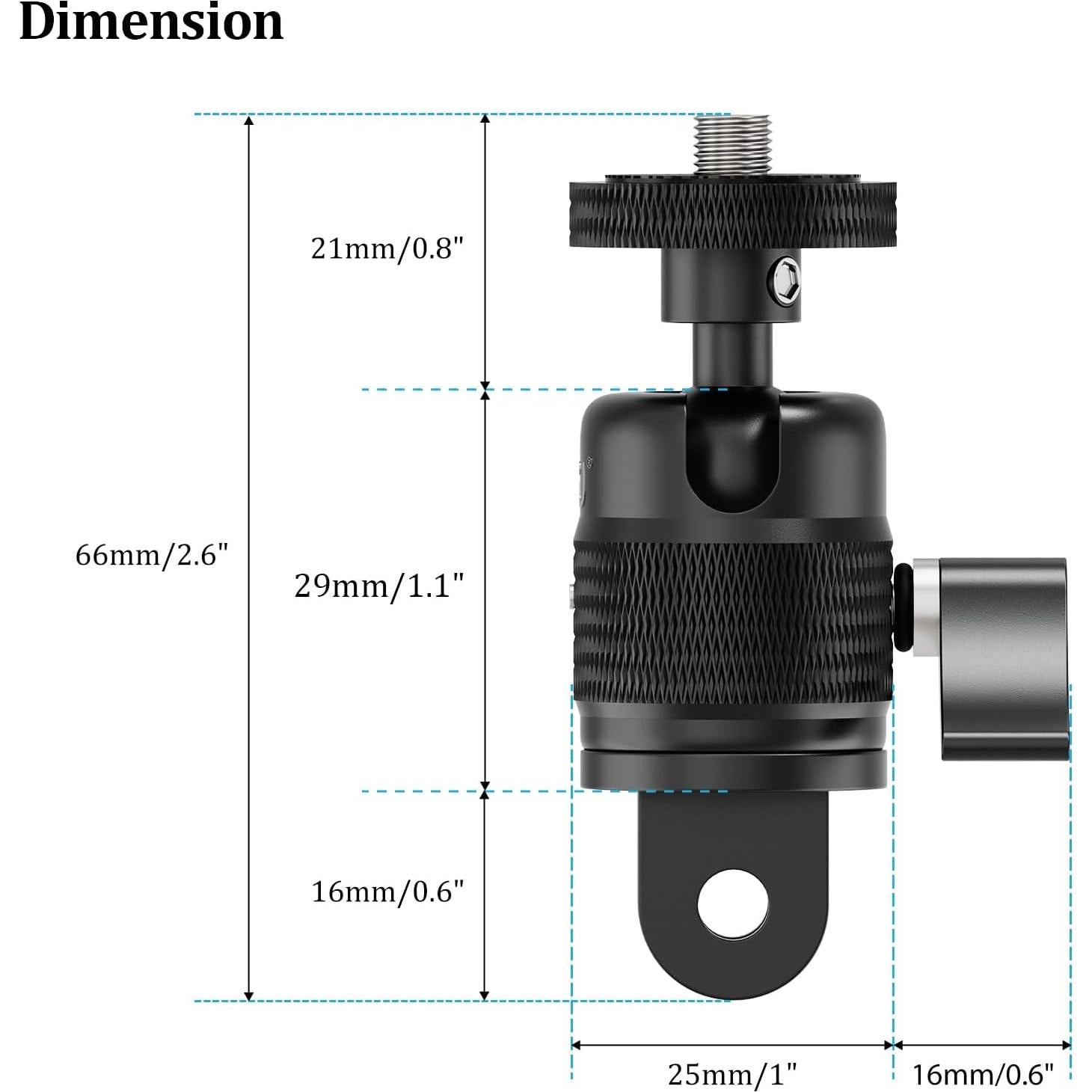 Soporte Vertical HSU para GoPro y Cámaras de Acción, 90 Grados