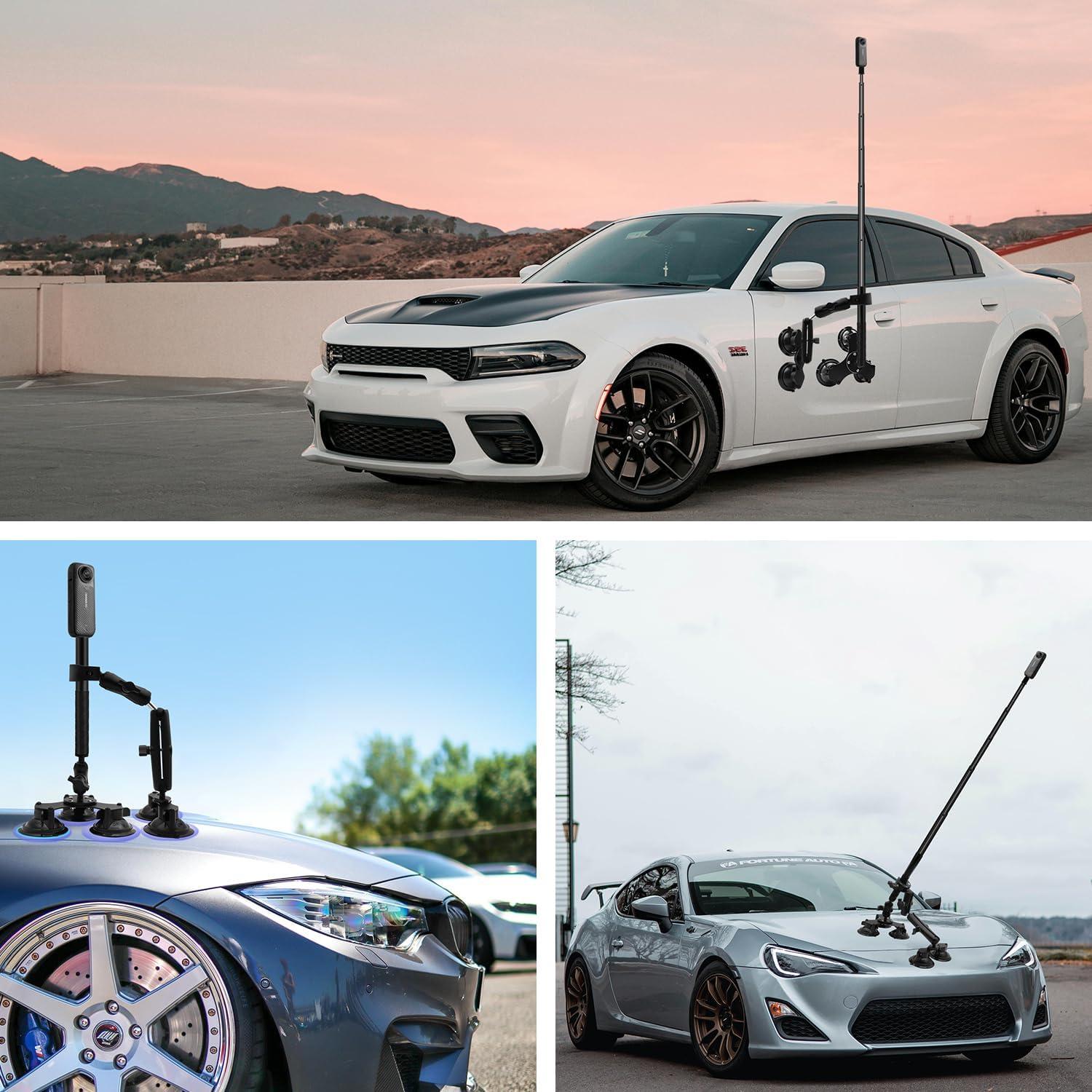 Kit de Soporte de Coche 8 en 1 HAFOKO con Palo de Selfie 119 cm