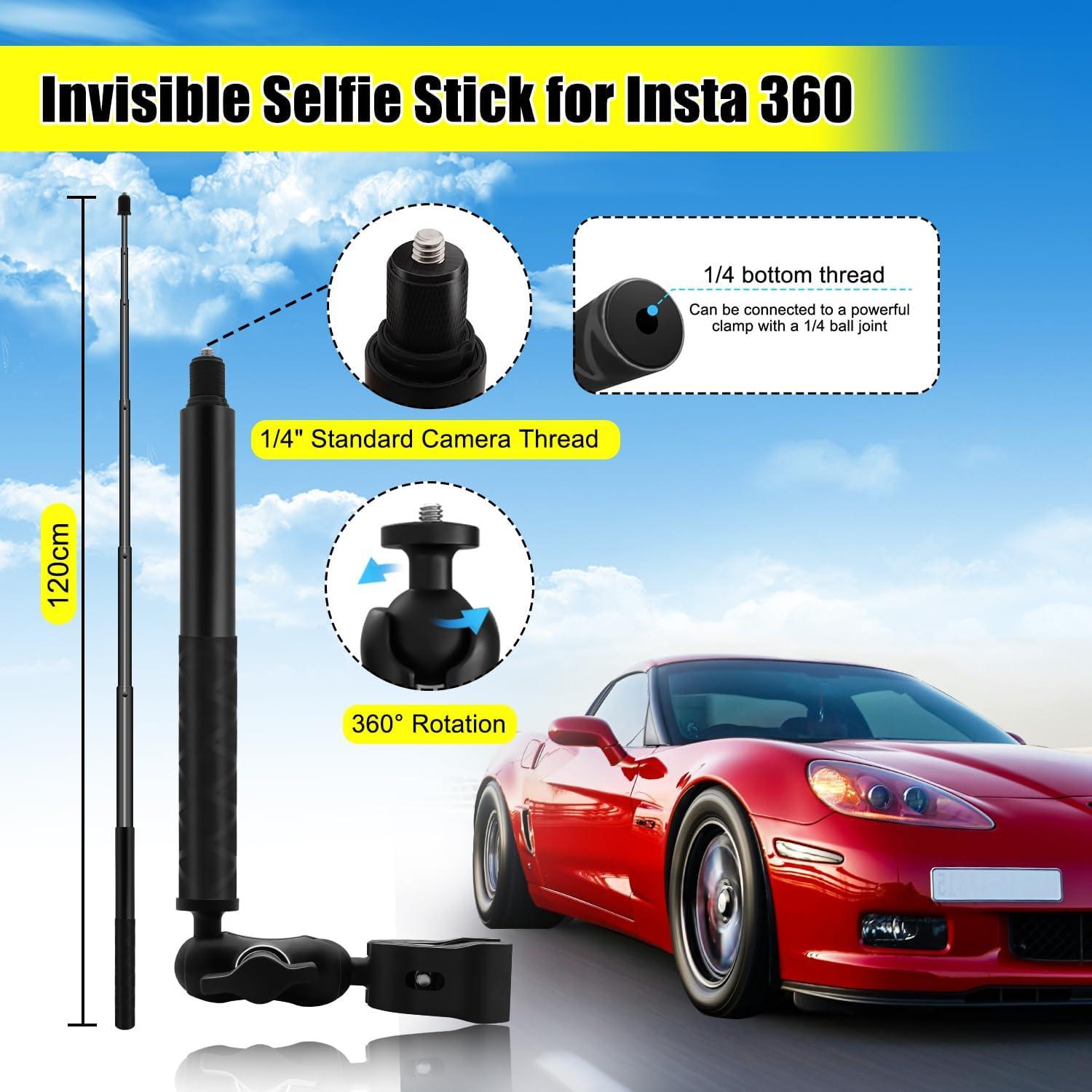 Kit de Soporte de Coche 8 en 1 HAFOKO con Palo de Selfie 119 cm