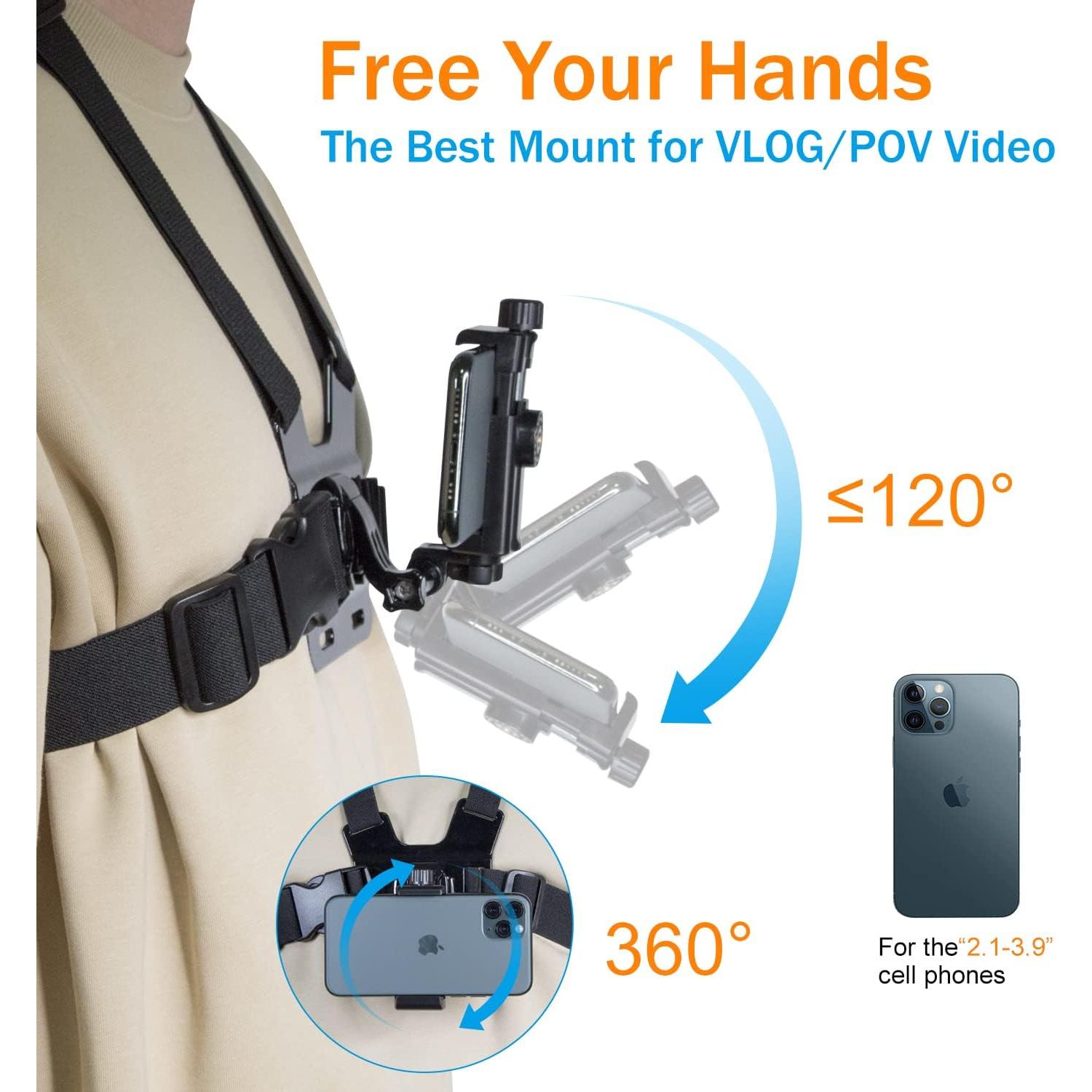 Soporte para Teléfono y Cámara Haoyou para Pecho y Cabeza