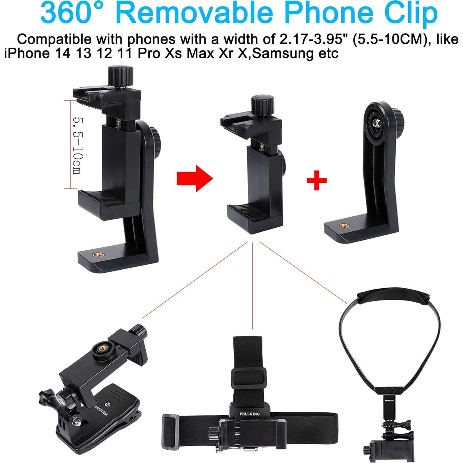 Kit de Montaje PellKing para Teléfonos y Cámaras Deportivas