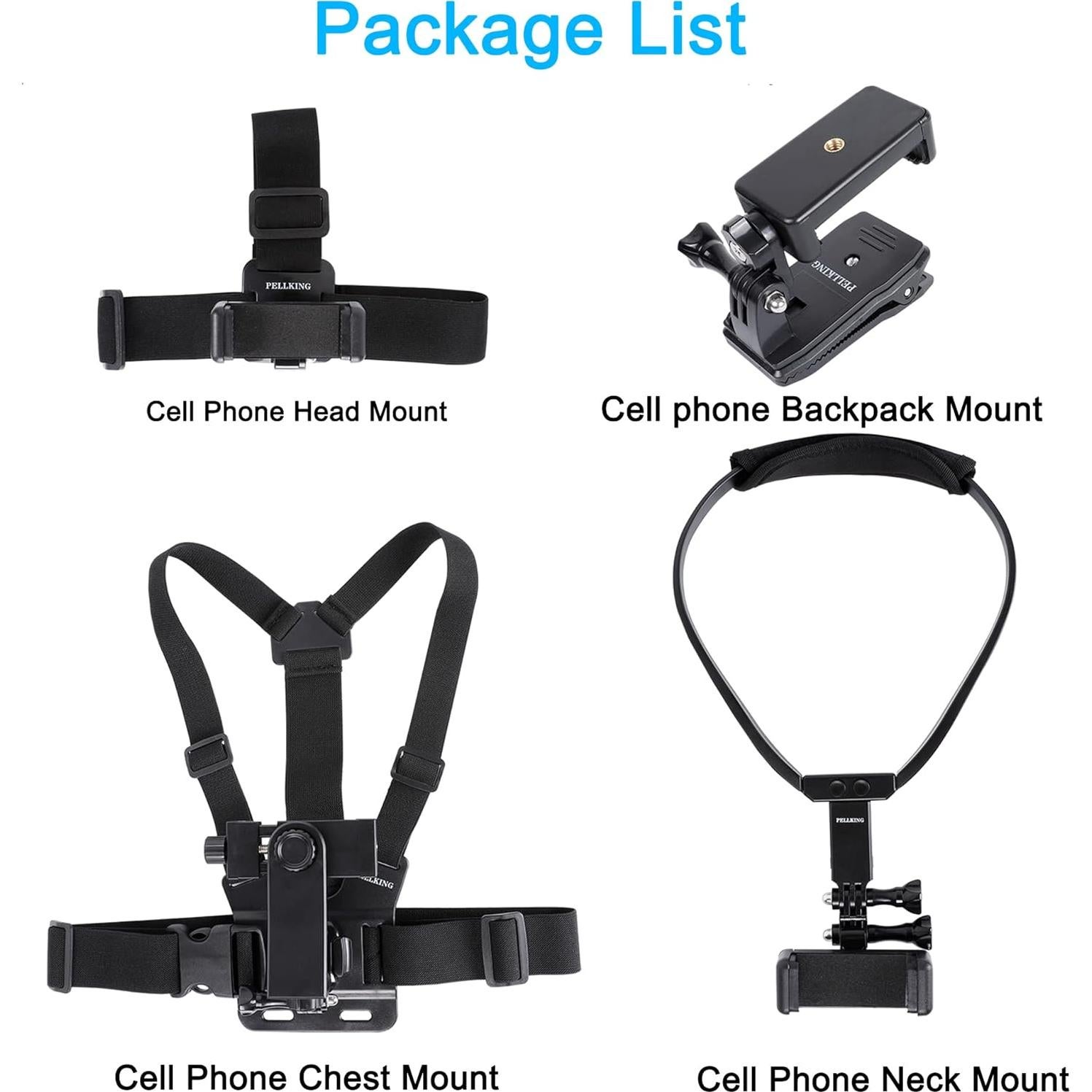 Kit de Montaje PellKing para Teléfonos y Cámaras Deportivas