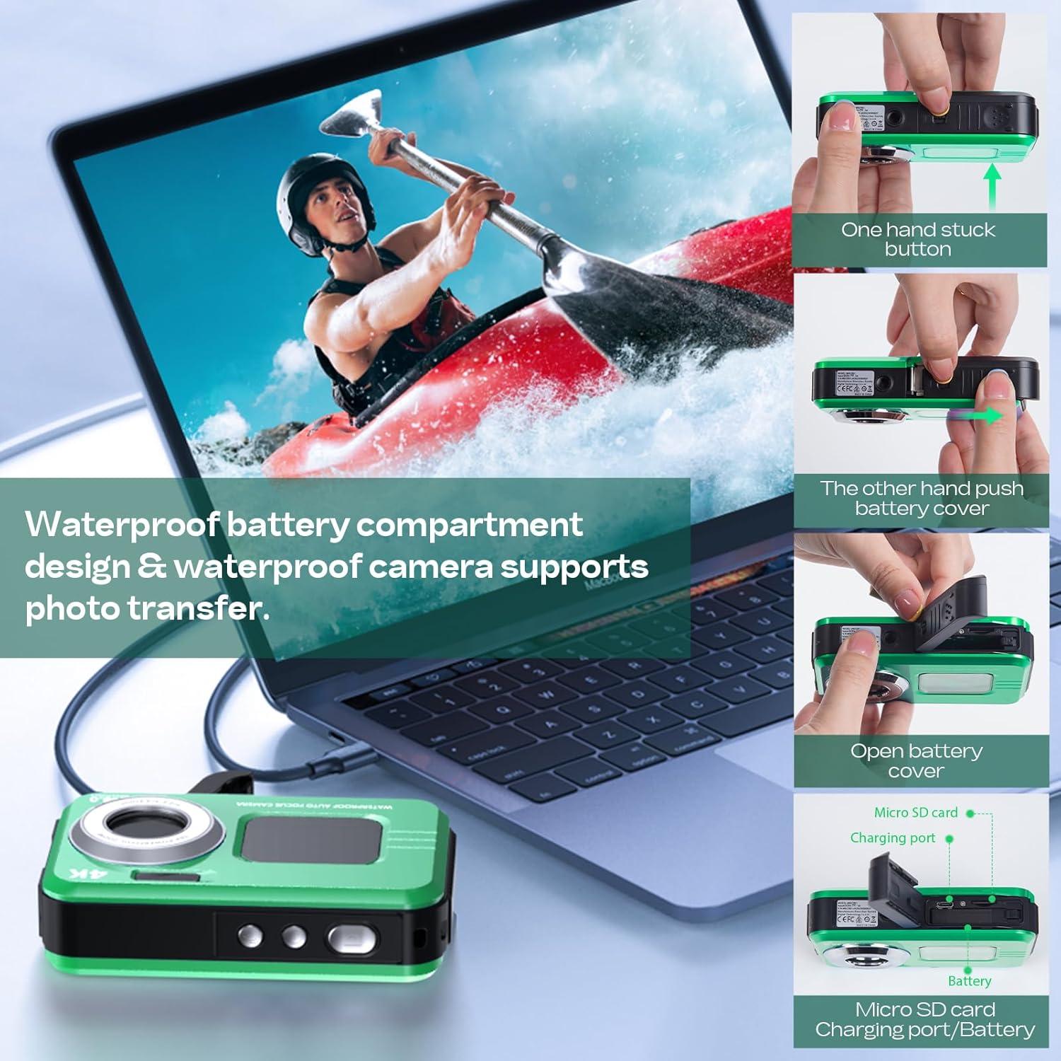 Cámara Submarina HICSHON WDC901 4K 48MP IP68 Verde