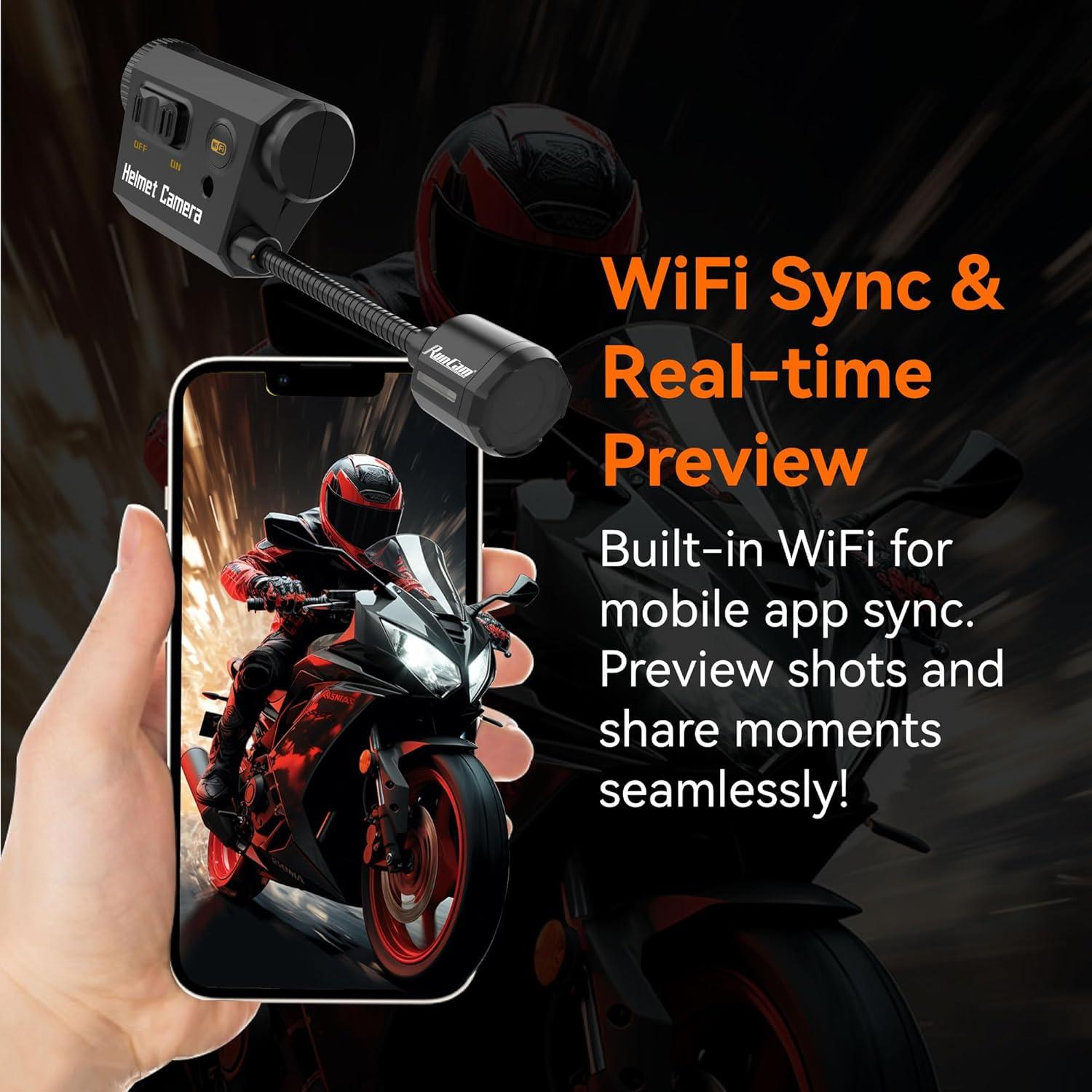 Cámara de casco RunCam HelmetCam 1080P con WiFi y 7h grabación