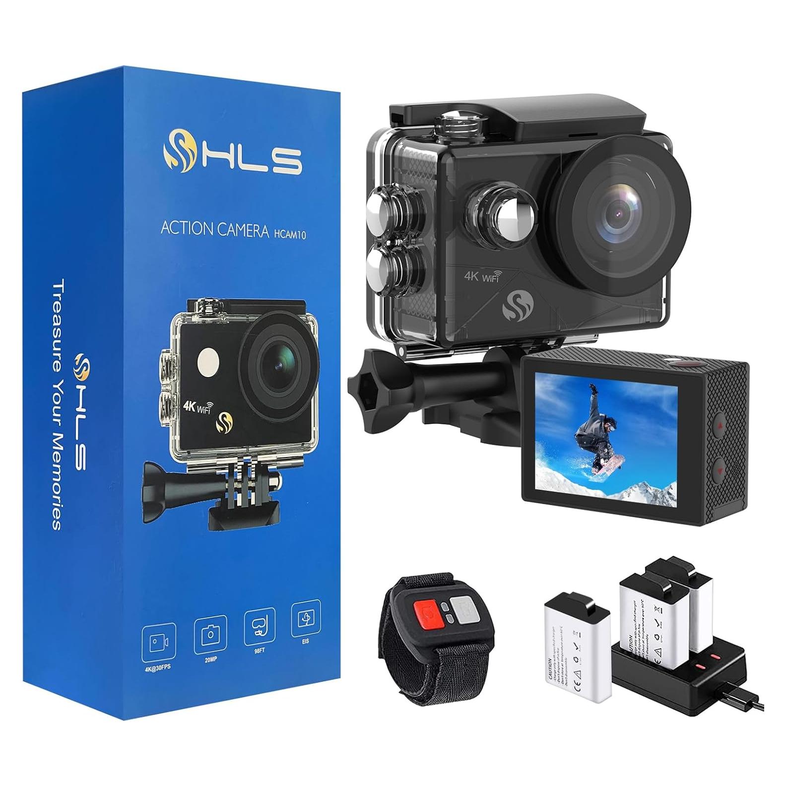 Cámara de Acción HLS 4K HD Submarina con Estabilización y 2 Baterías