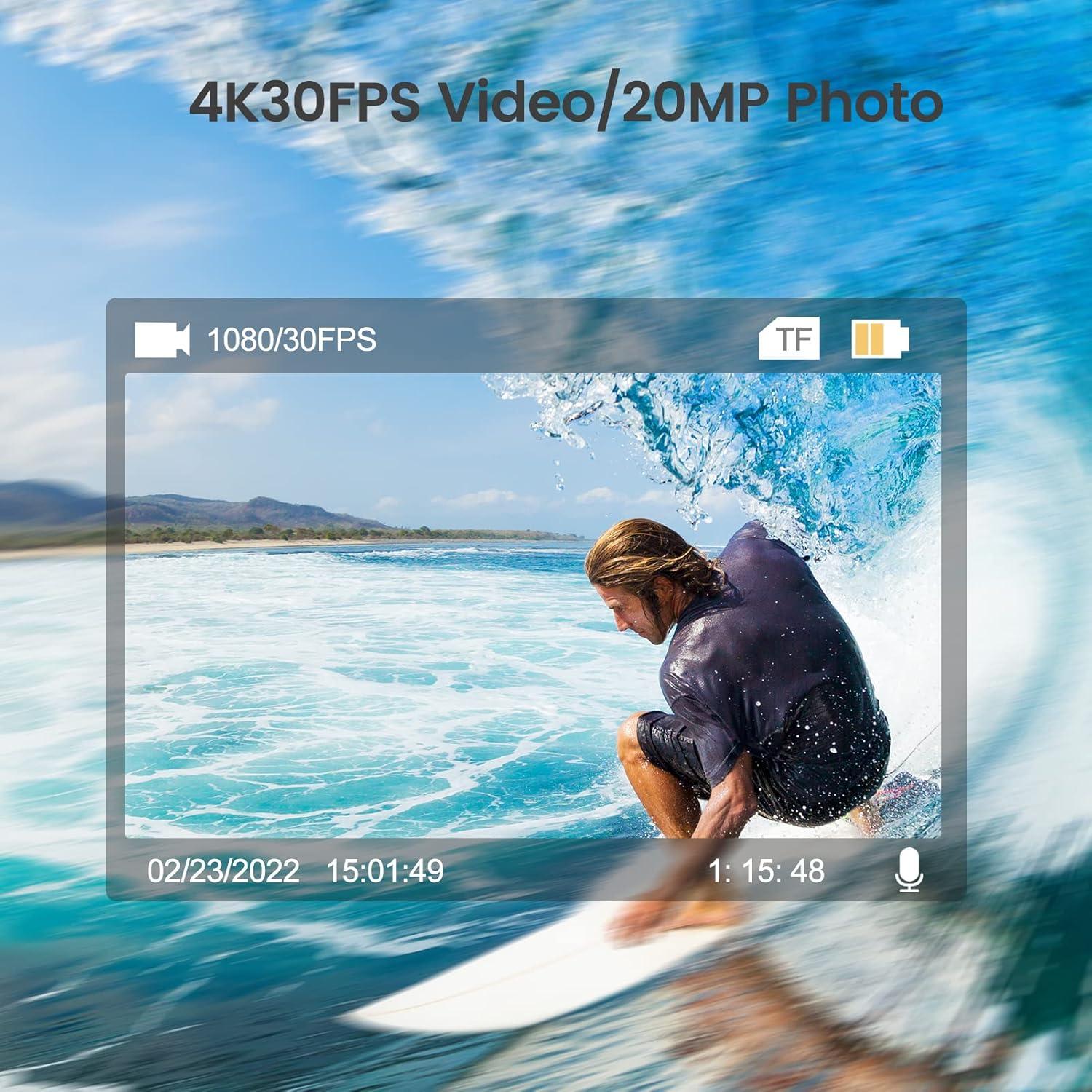 Cámara de Acción HLS 4K HD Submarina con Estabilización y 2 Baterías