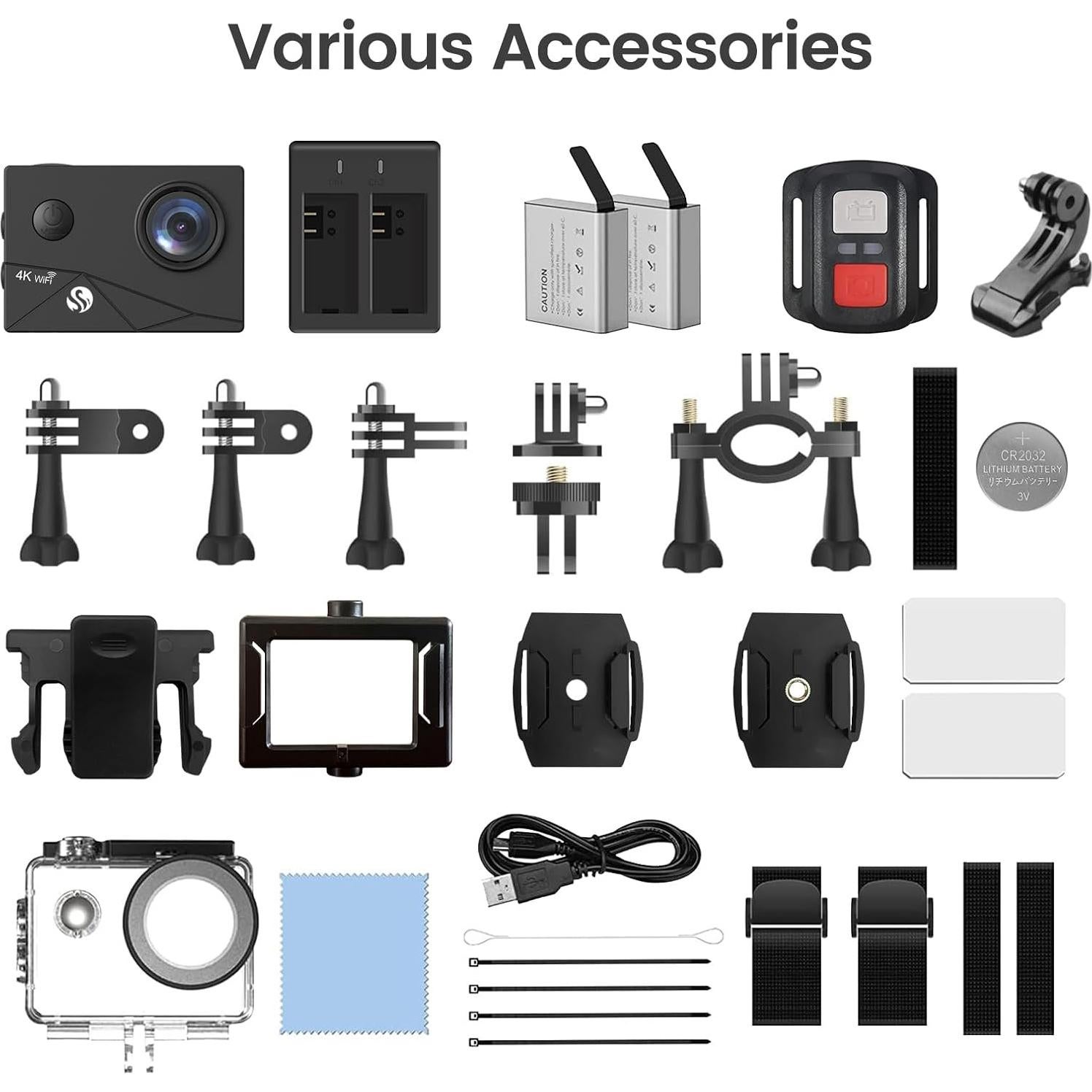 Cámara de Acción HLS 4K HD Submarina con Estabilización y 2 Baterías