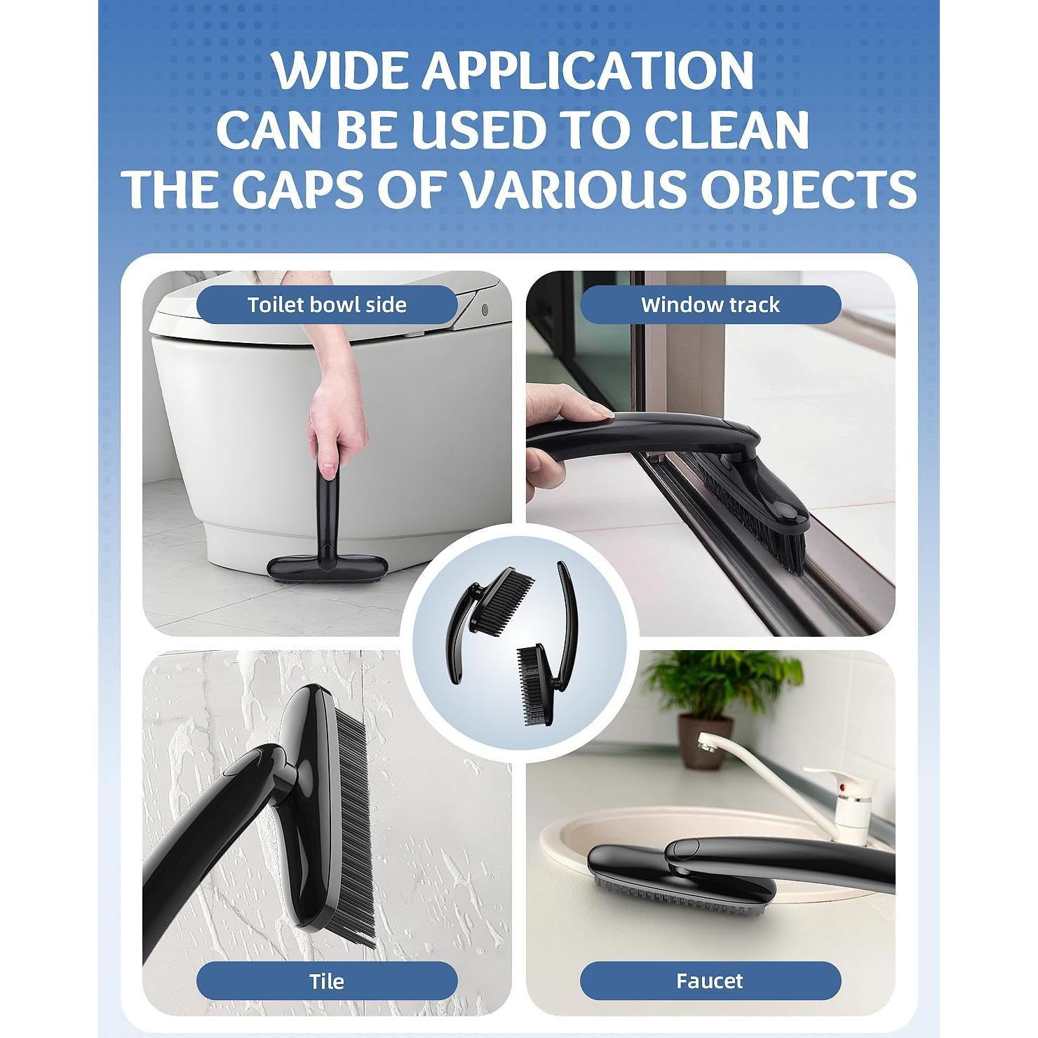 Cepillo de limpieza de hendiduras TQRR 360° Negro para hogar