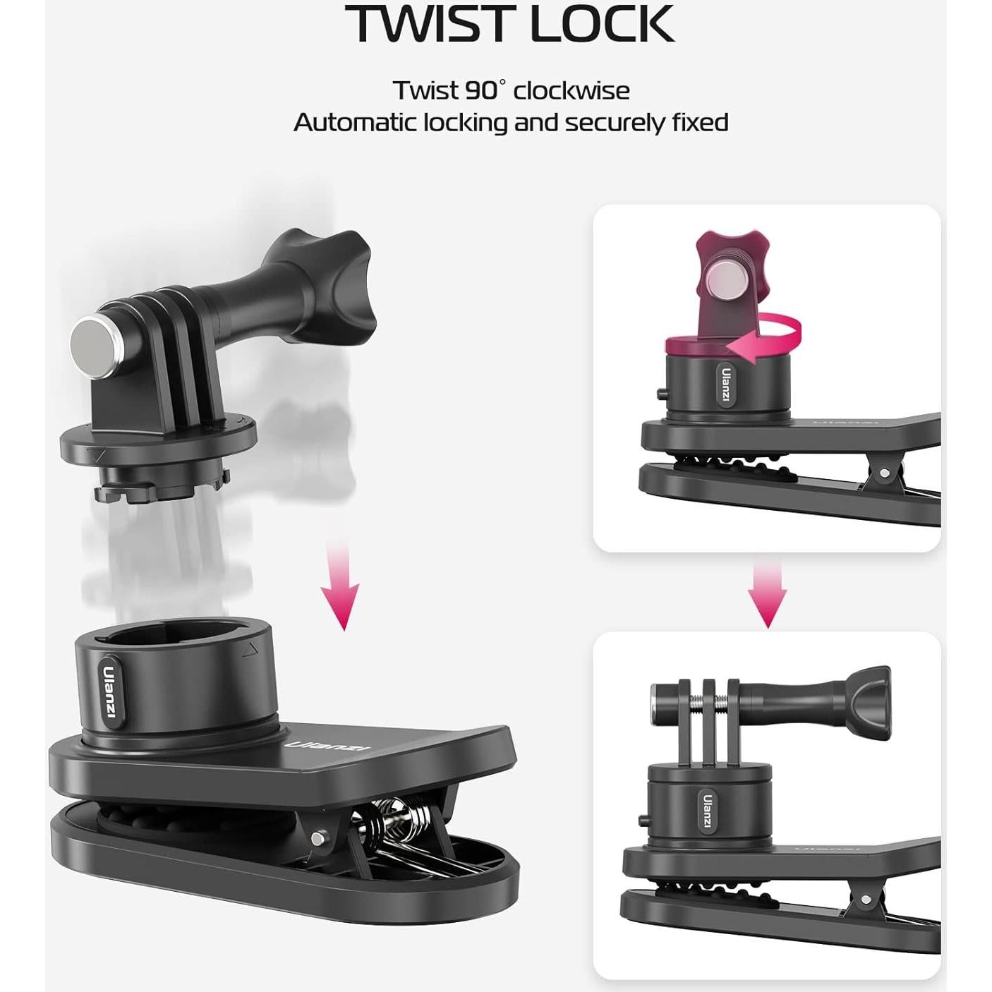 Soporte de Mochila ULANZI Go Quick II para Cámara de Acción