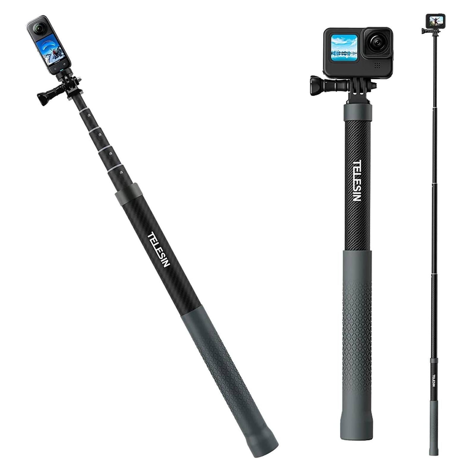 Palo de Selfie Extensible TELESIN de Fibra de Carbono 120cm