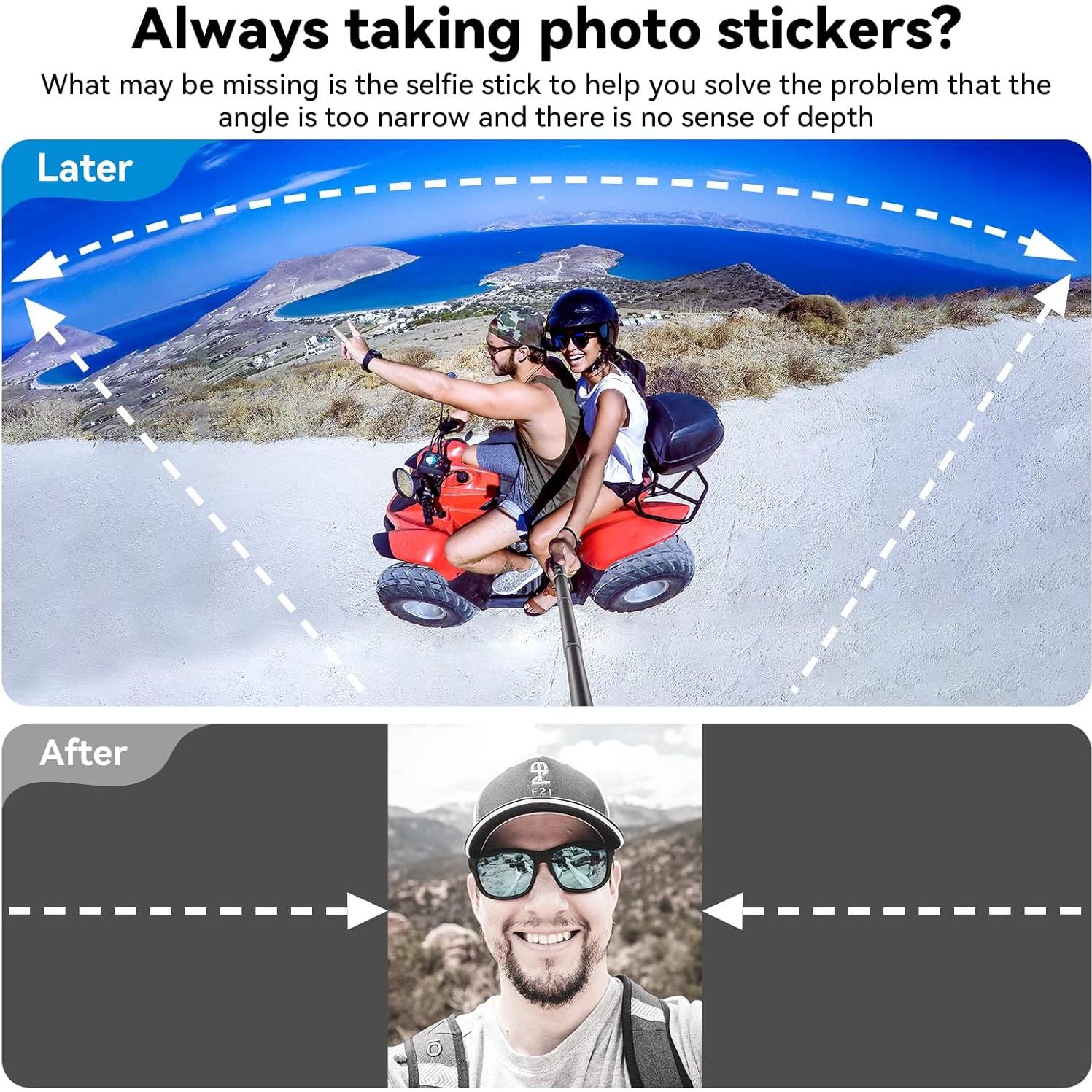 Palo de Selfie Extensible TELESIN de Fibra de Carbono 120cm