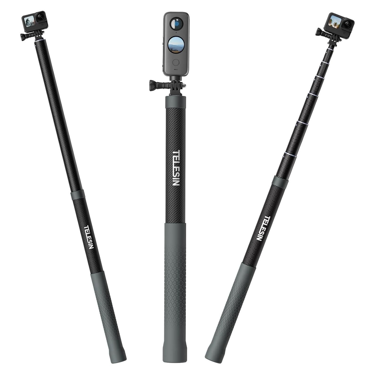 Palo Selfie TELESIN G3 3M Fibra de Carbono Impermeable