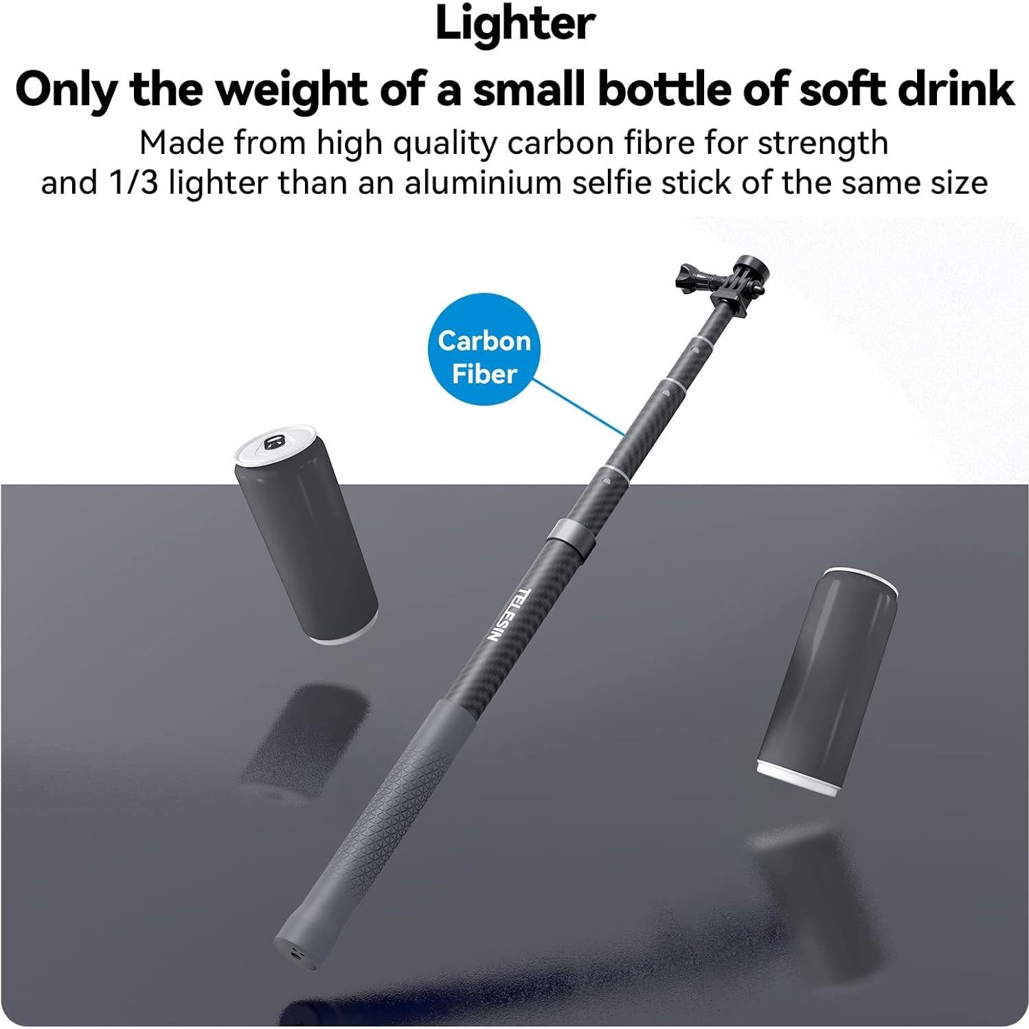 Palo Selfie TELESIN G3 3M Fibra de Carbono Impermeable