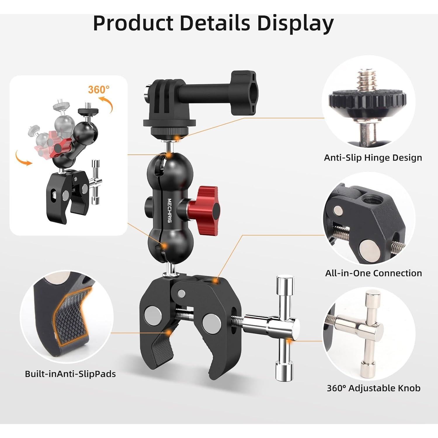Kit de Montaje Super Clamp Mechrig con Cabezal 360°
