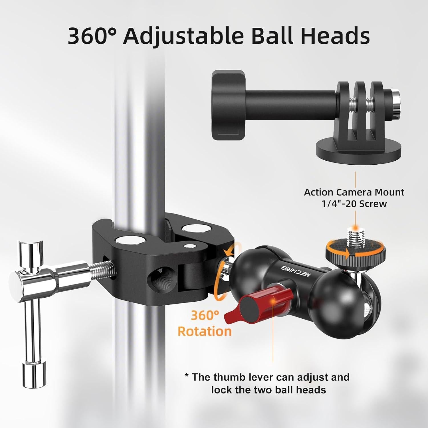 Kit de Montaje Super Clamp Mechrig con Cabezal 360°
