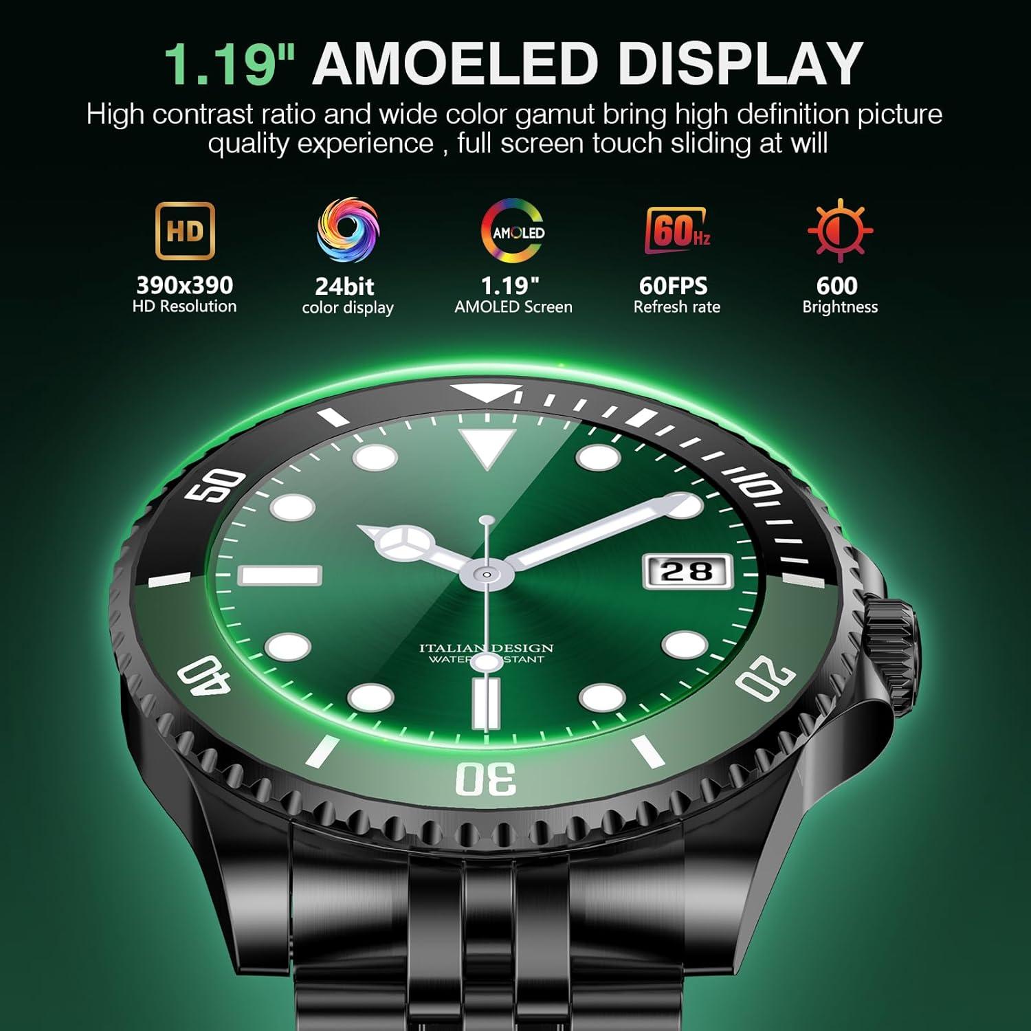 Reloj Inteligente SOUYIE H66 para Hombres, Pantalla AMOLED 1.19"
