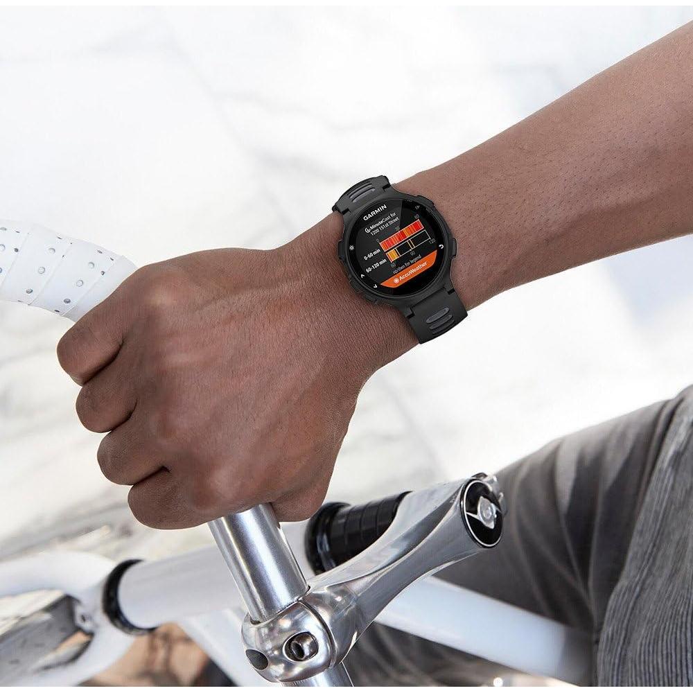 Correa de Silicona NotoCity para Reloj Forerunner 220/230/235/620/630/735XT - Gris Negro