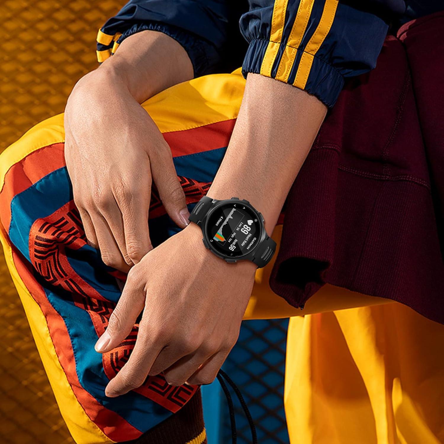 Correa de Silicona NotoCity para Reloj Forerunner 220/230/235/620/630/735XT - Gris Negro