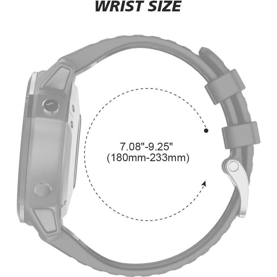 Correa de Silicona ANCOOL 26mm para Reloj Fenix 6X/7X/5X
