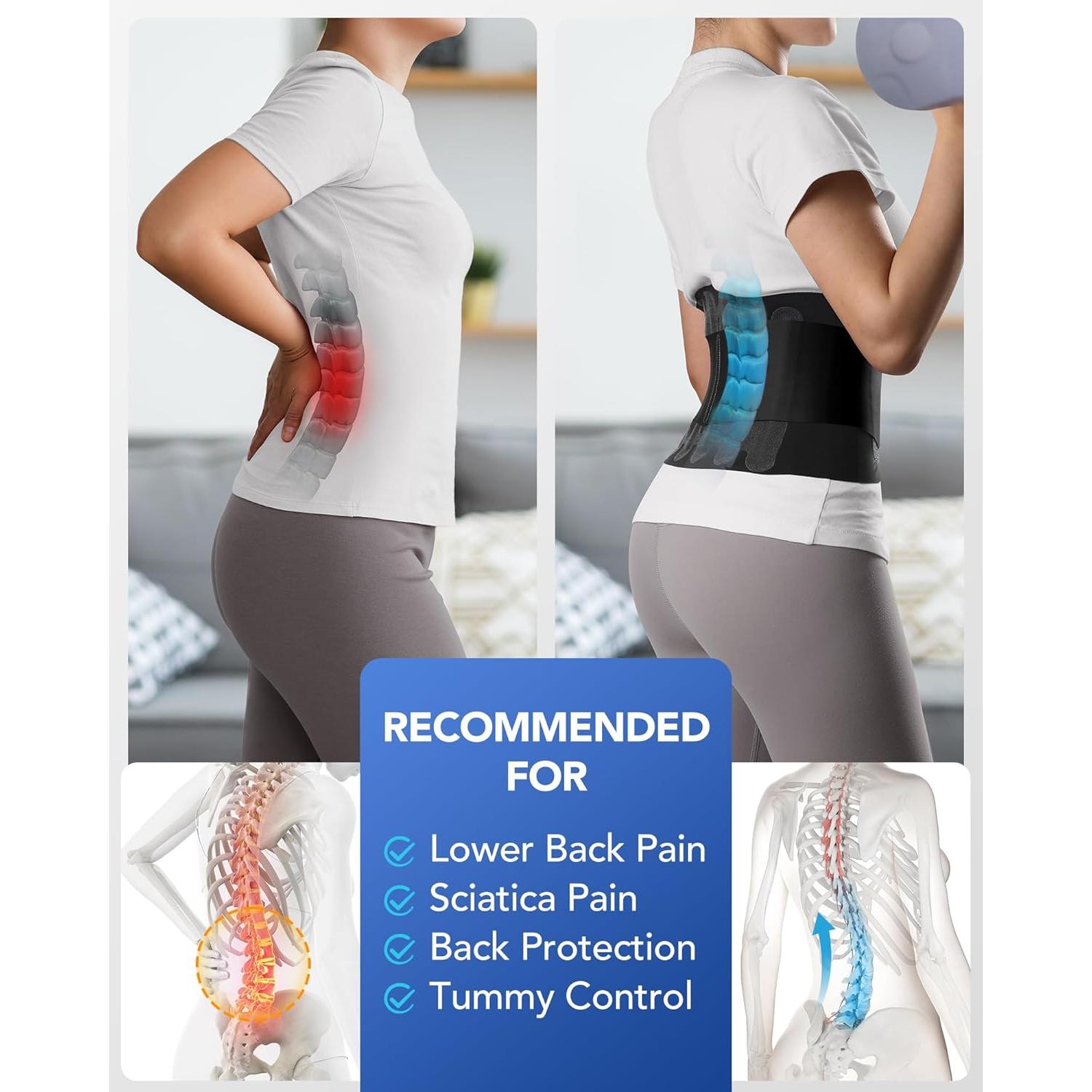 Faja Lumbar Fitomo Ultra Delgada 0.5mm con Almohadilla 3D