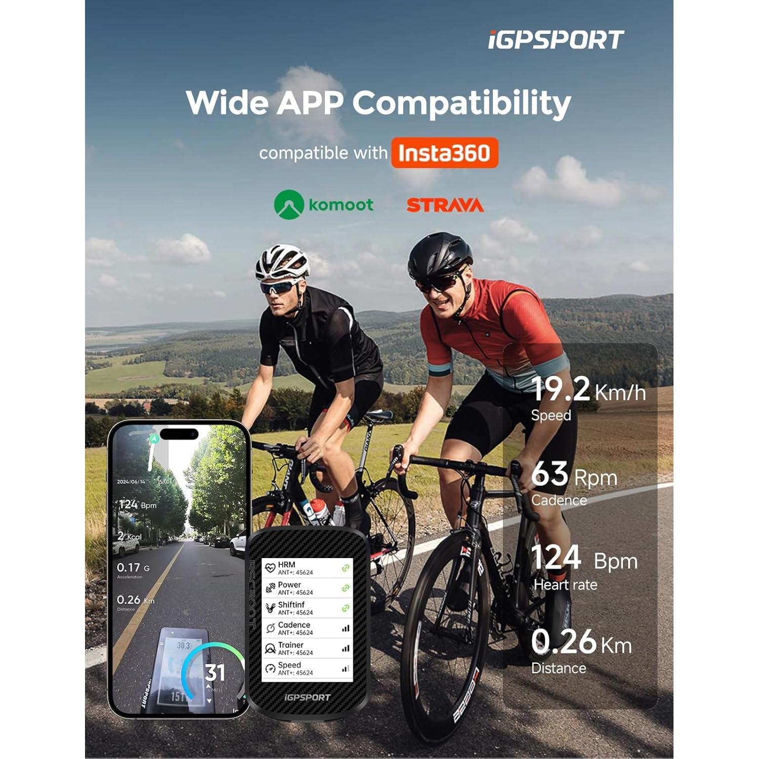 Computadora de Bicicleta Inalámbrica iGPSPORT BSC300T GPS 2.4"