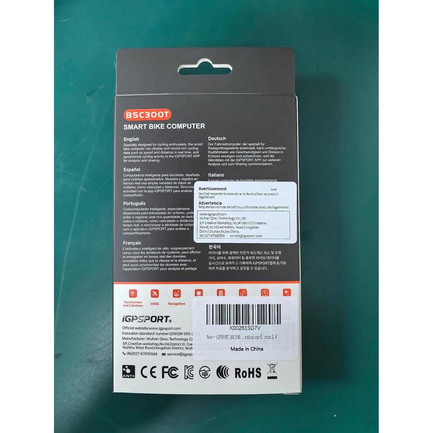 Computadora de Bicicleta Inalámbrica iGPSPORT BSC300T GPS 2.4"