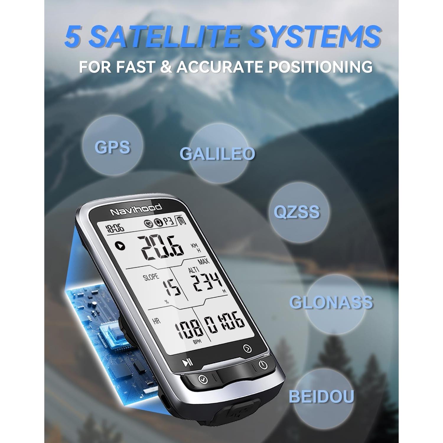 Computadora de Bicicleta GPS Navihood L4 Inalámbrica 2.3"