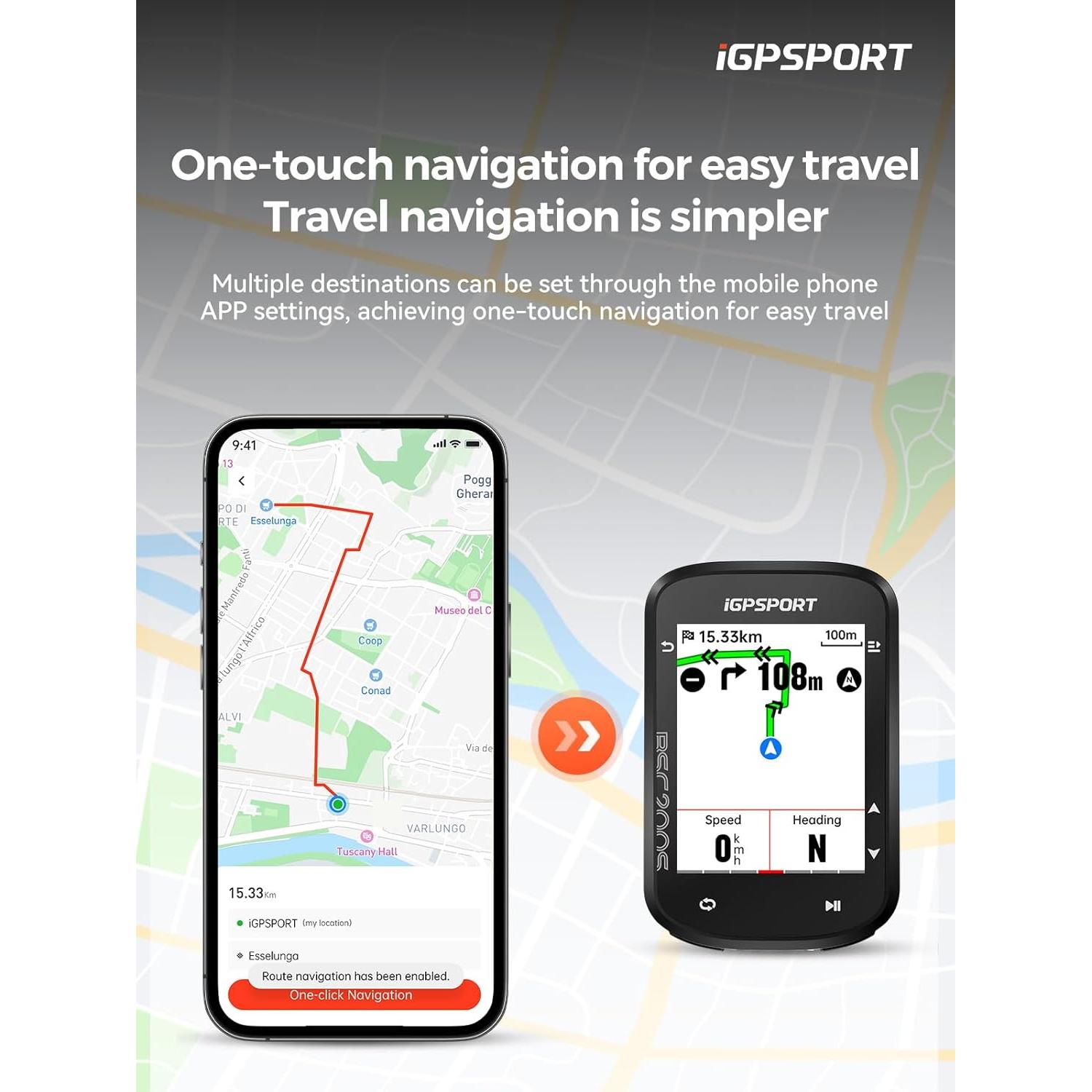 Computadora de Bicicleta GPS iGPSPORT BSC200S 2.4" Inalámbrica