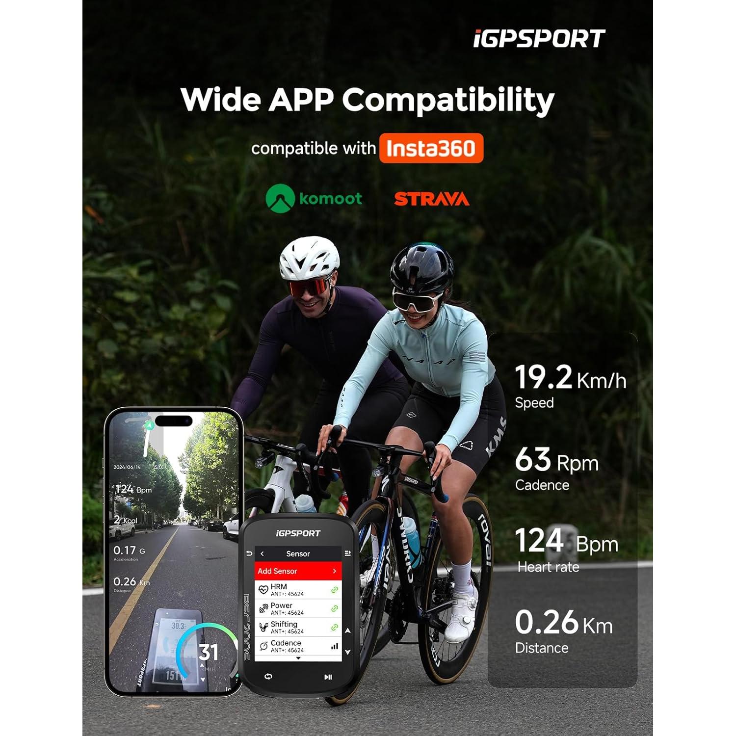 Computadora de Bicicleta GPS iGPSPORT BSC200S 2.4" Inalámbrica