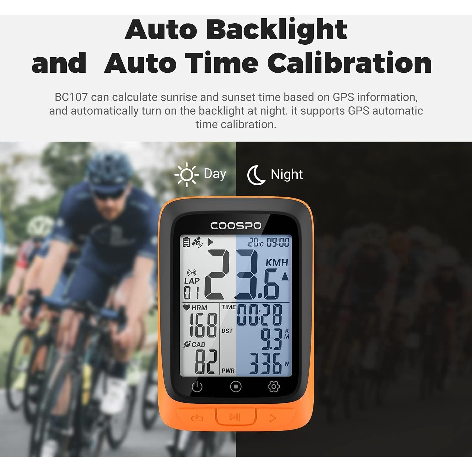 Computadora de Bicicleta CooSpo BC107 GPS Inalámbrica 2.4"