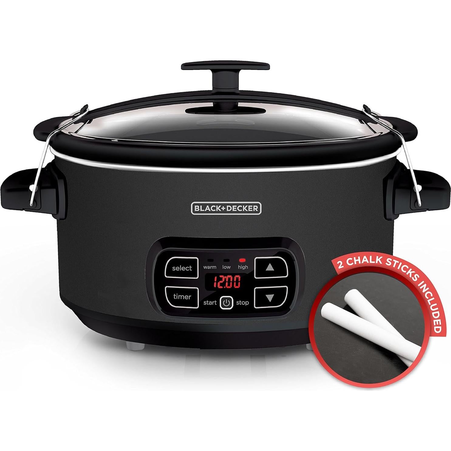 Cocina Lenta BLACK+DECKER SCD4007 7L Pizarra 3 Calores