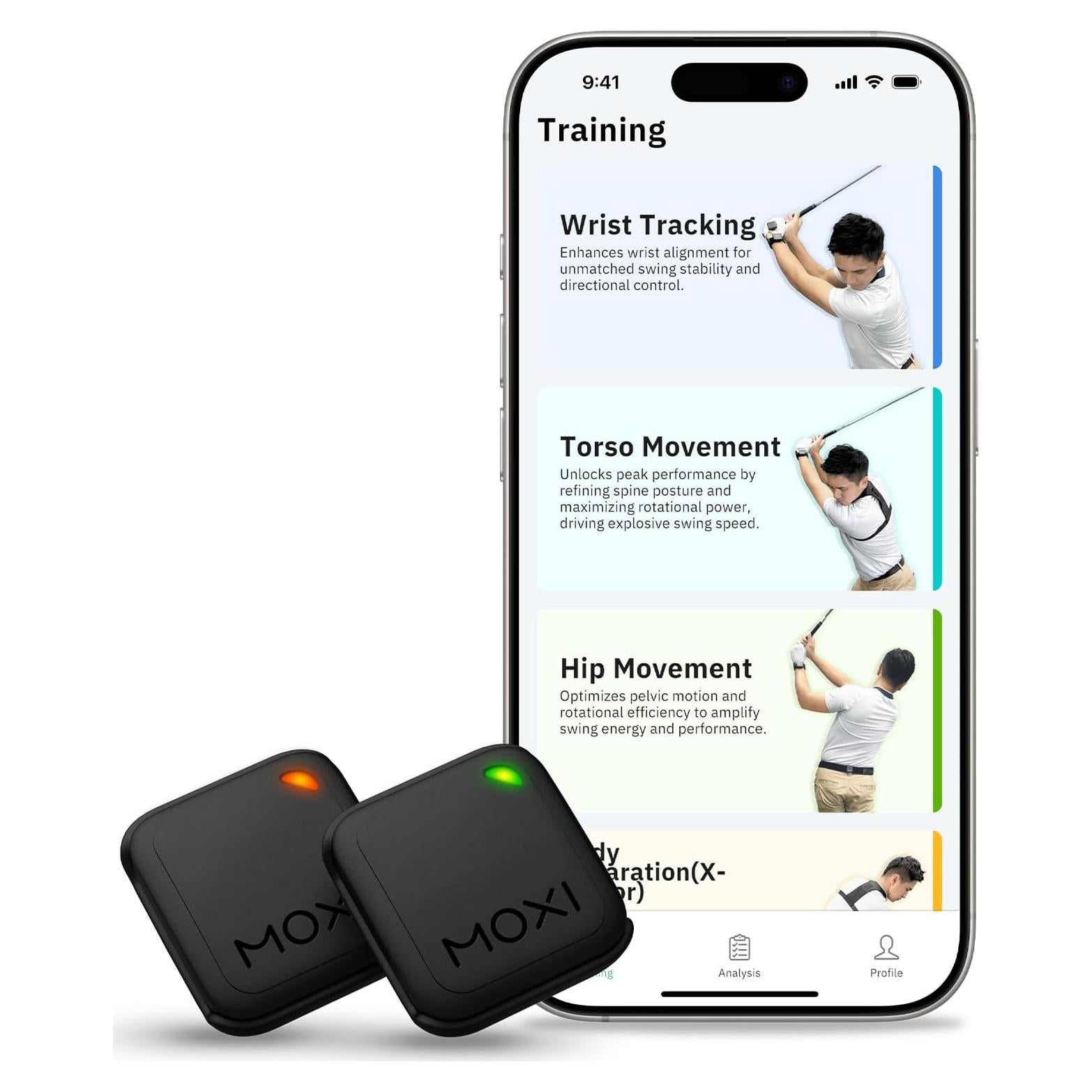 Analizador de Swing de Golf MOXI SwingMotion - Sensores IMU Duales