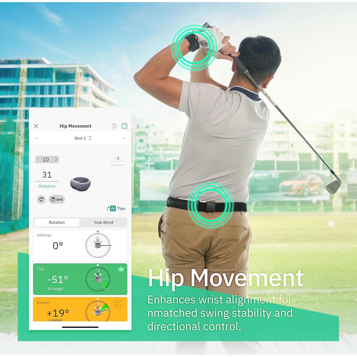 Analizador de Swing de Golf MOXI SwingMotion - Sensores IMU Duales