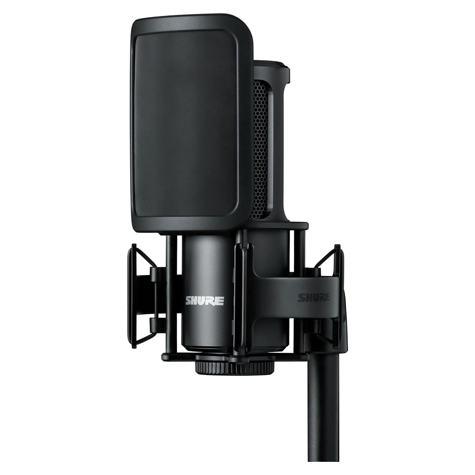Micrófono de Grabación Shure SM4 Kit con Filtro Pop y Soporte