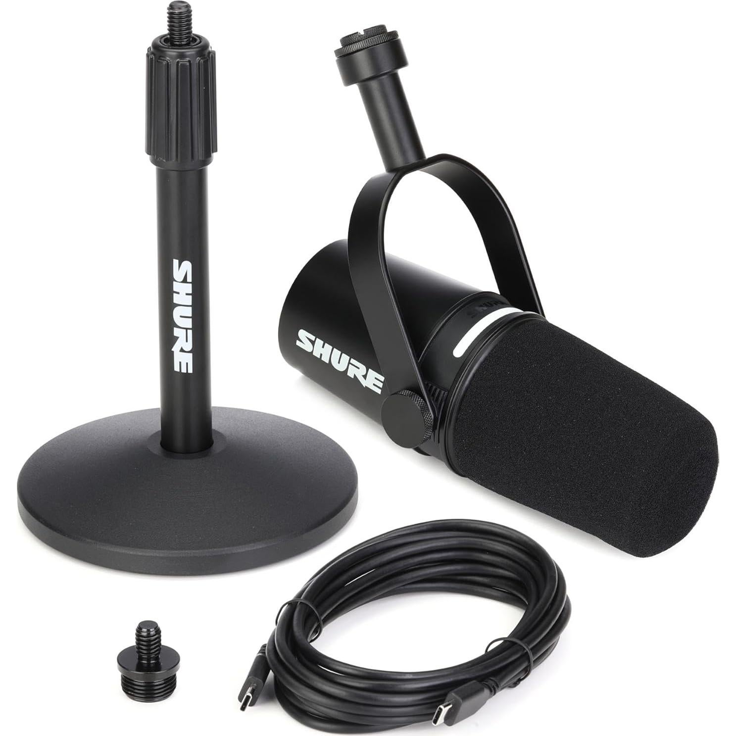 Micrófono Híbrido Shure MV7+ con Soporte de Brazo Ajustable