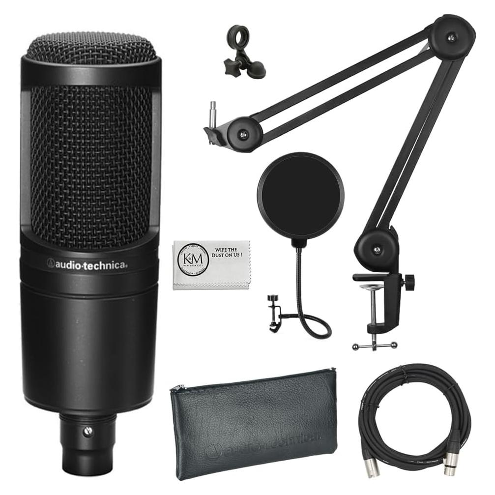 Micrófono de Condensador Cardioide Audio-Technica AT2020 + Accesorios