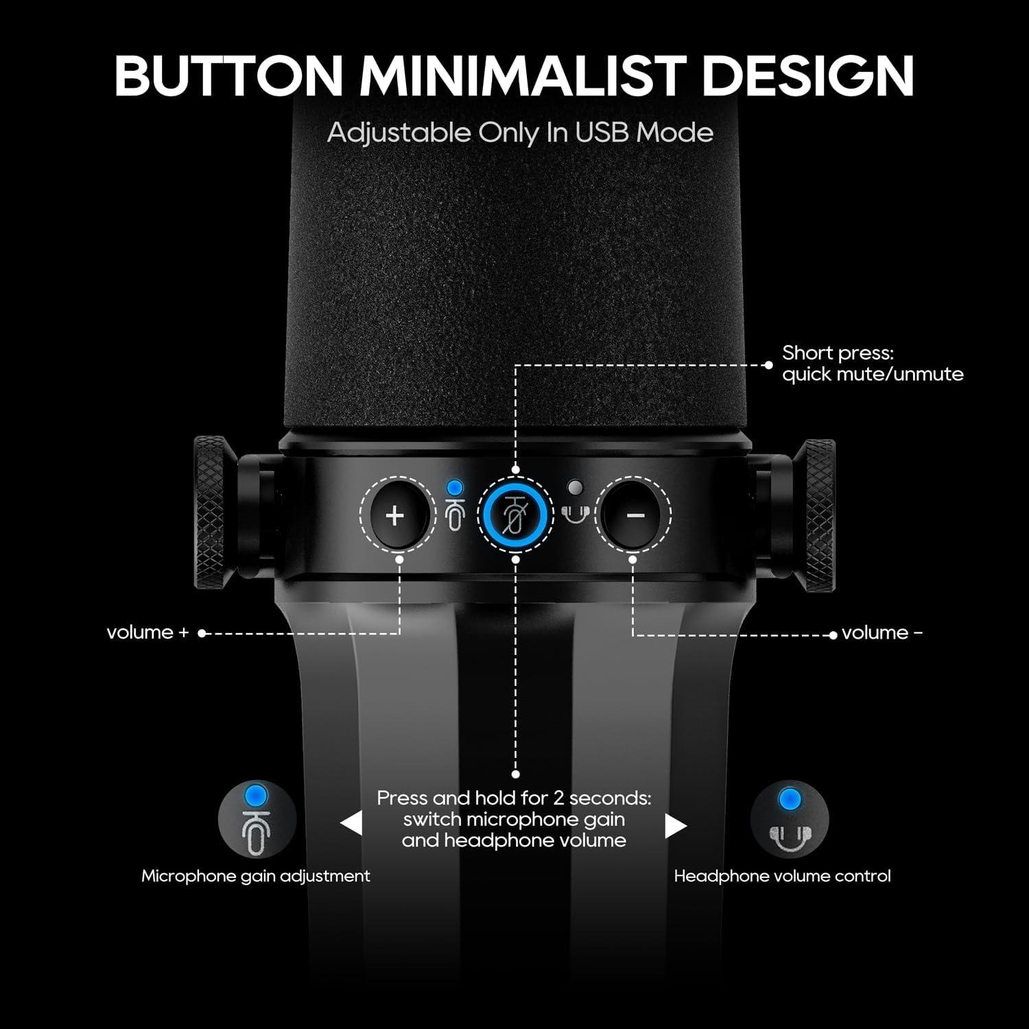 Micrófono Dinámico FDUCE SL40 USB/XLR para Podcast y Streaming