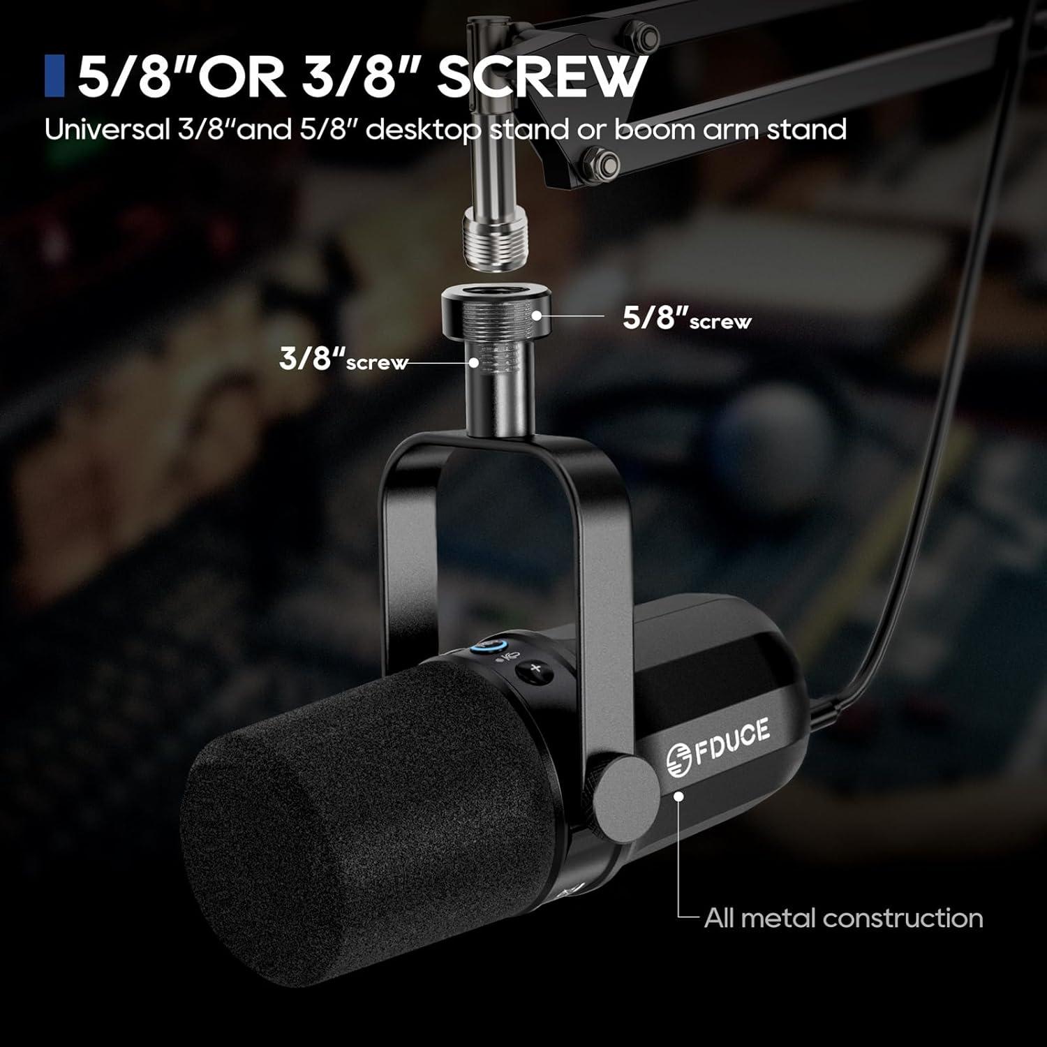Micrófono Dinámico FDUCE SL40 USB/XLR para Podcast y Streaming