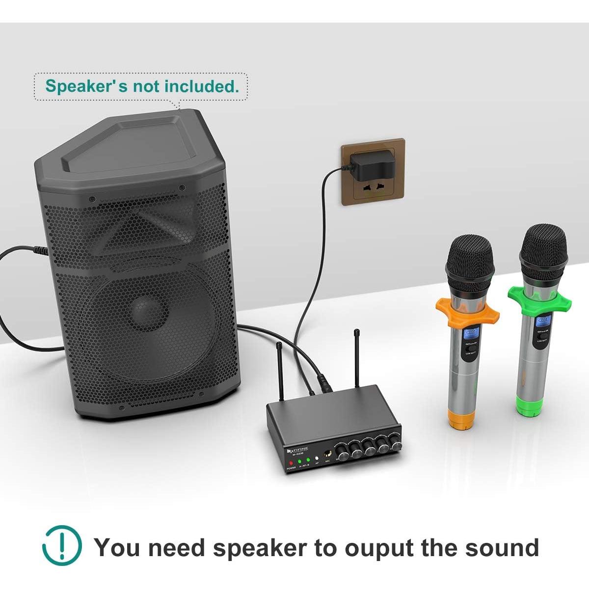 Micrófono Inalámbrico de Mano FIFINE K036 UHF 2 Canales