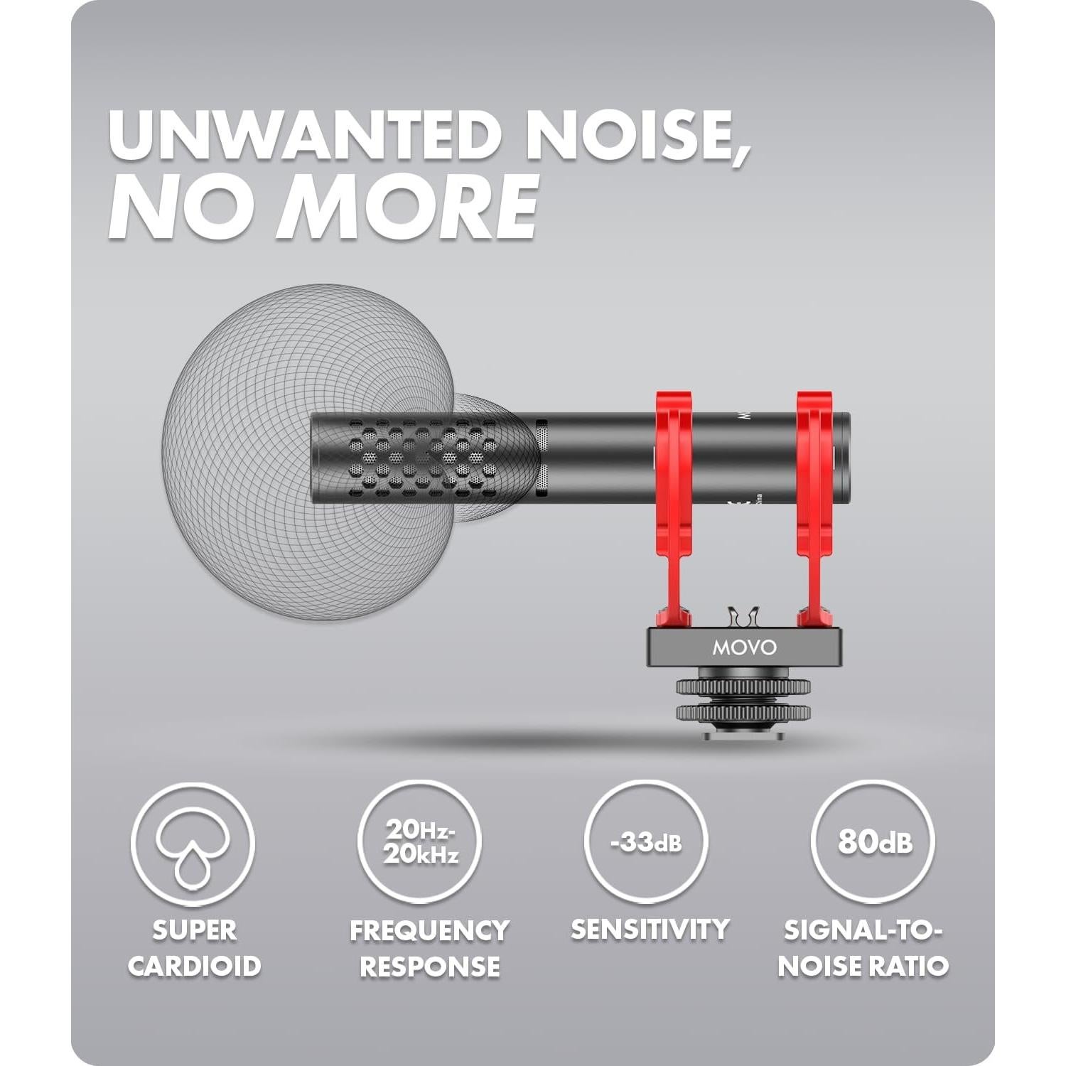 Micrófono Shotgun Movo X1-Mini Supercardioide 3.5mm/USB-C