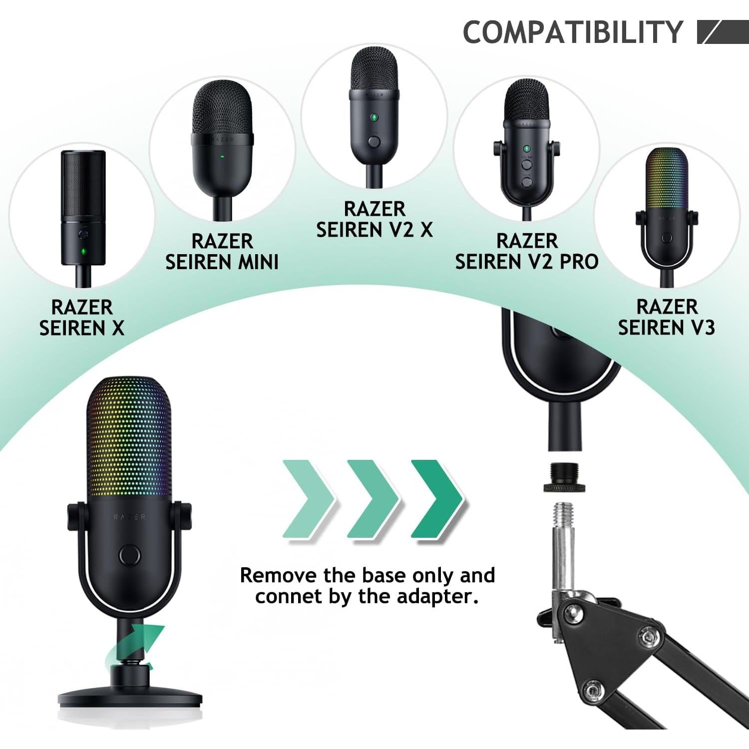 Brazo de Micrófono Ajustable Rigych para Razer Seiren Mini V2 V3