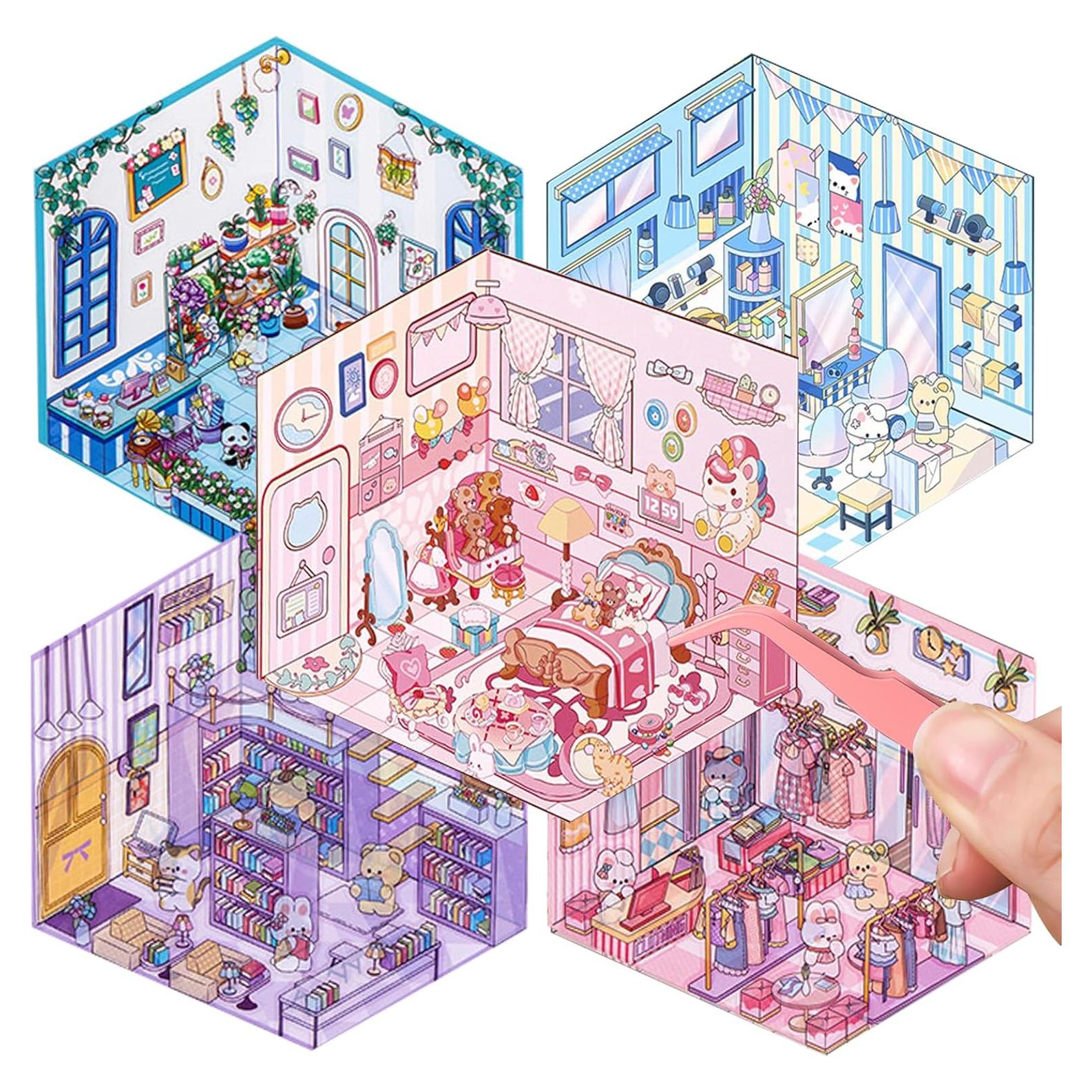 Juego de Pegatinas 3D DIY Gamito - Serie Belleza, 5 Temas