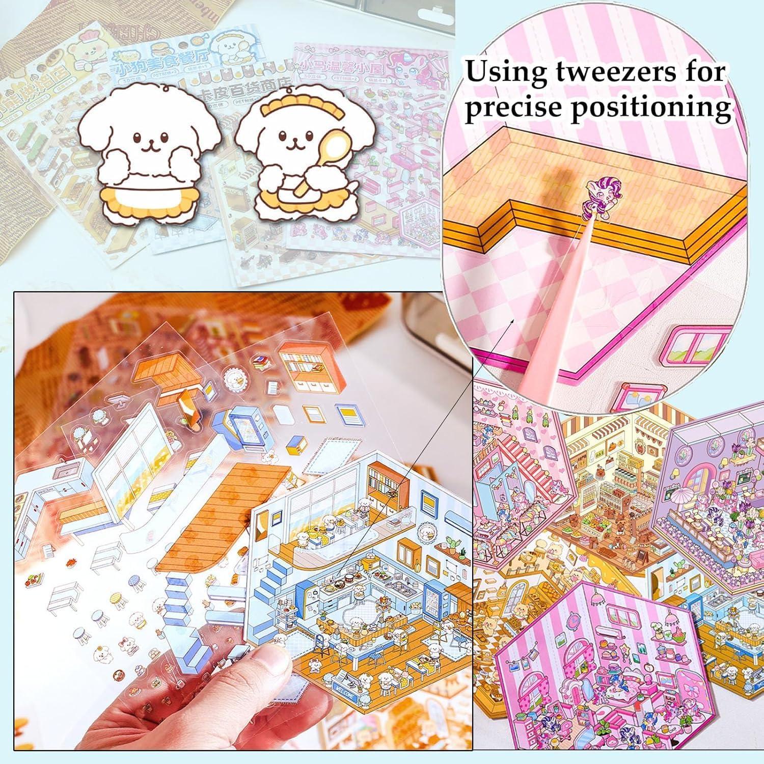 Pegatinas 3D DIY Genérico - Mini Escenas de Caricatura Coloridas